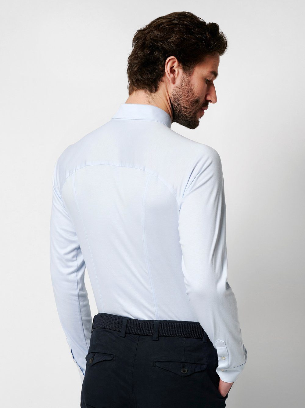 DESOTO Langarmhemd Jerseyhemd Casual Kent langarm Flexibler Stretch