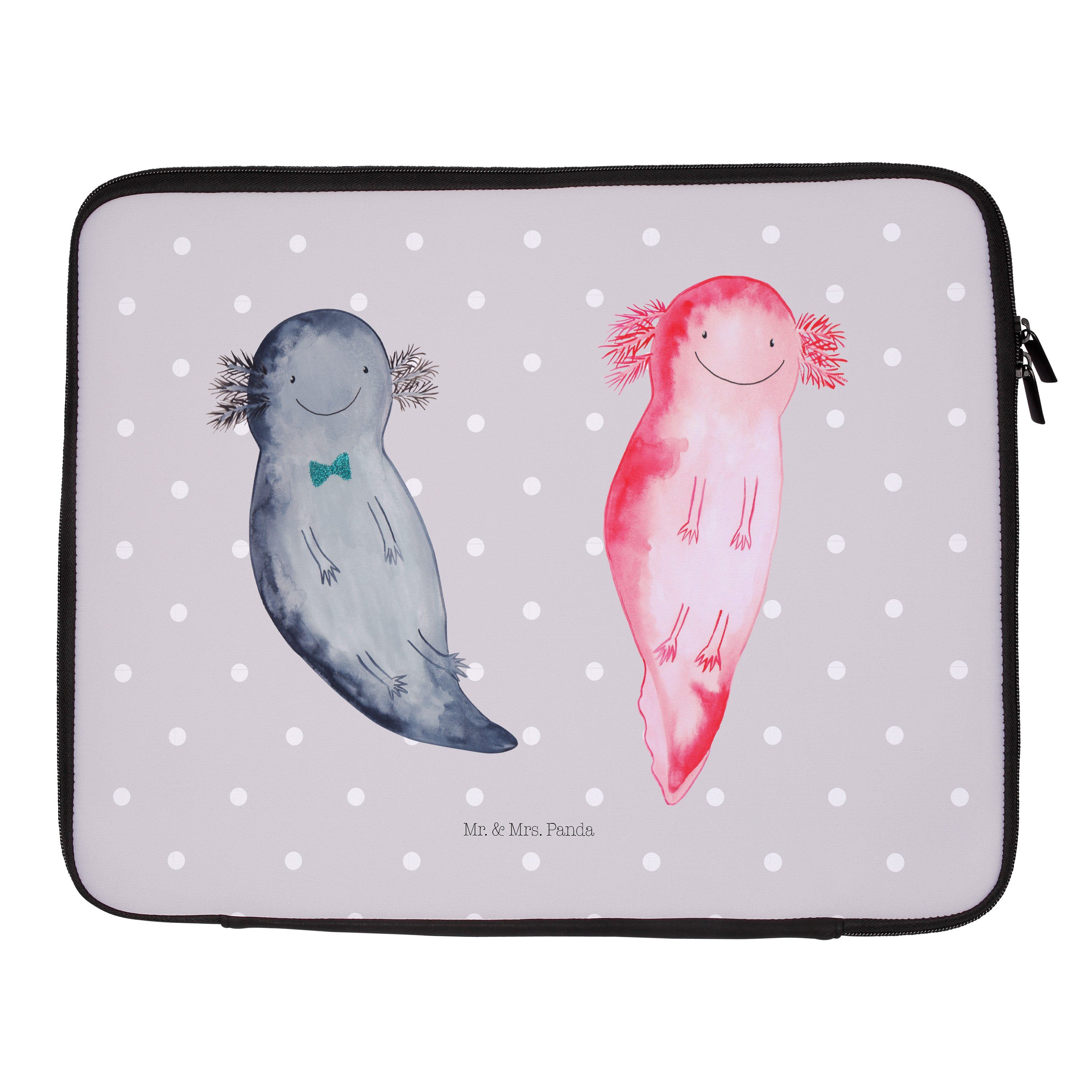 Mr. & Mrs. Panda Kosmetiktasche Mit Axolotl-Motiv – Klein, Wasserabweisend, Mit Reißverschluss, Für Make-up & Reiseapotheke