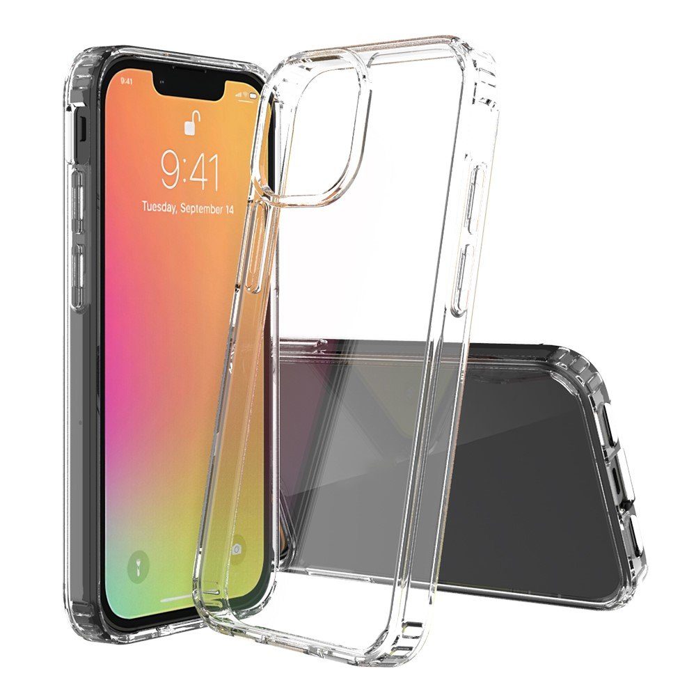 CoverKingz Handyhülle Hülle für Apple iPhone 13 Mini Handyhülle Hybrid Silikon Case Bumper 14,0 cm (5,5 Zoll), Handyhülle Schutzhülle Transparent Hybrid Silikonhülle Bumper