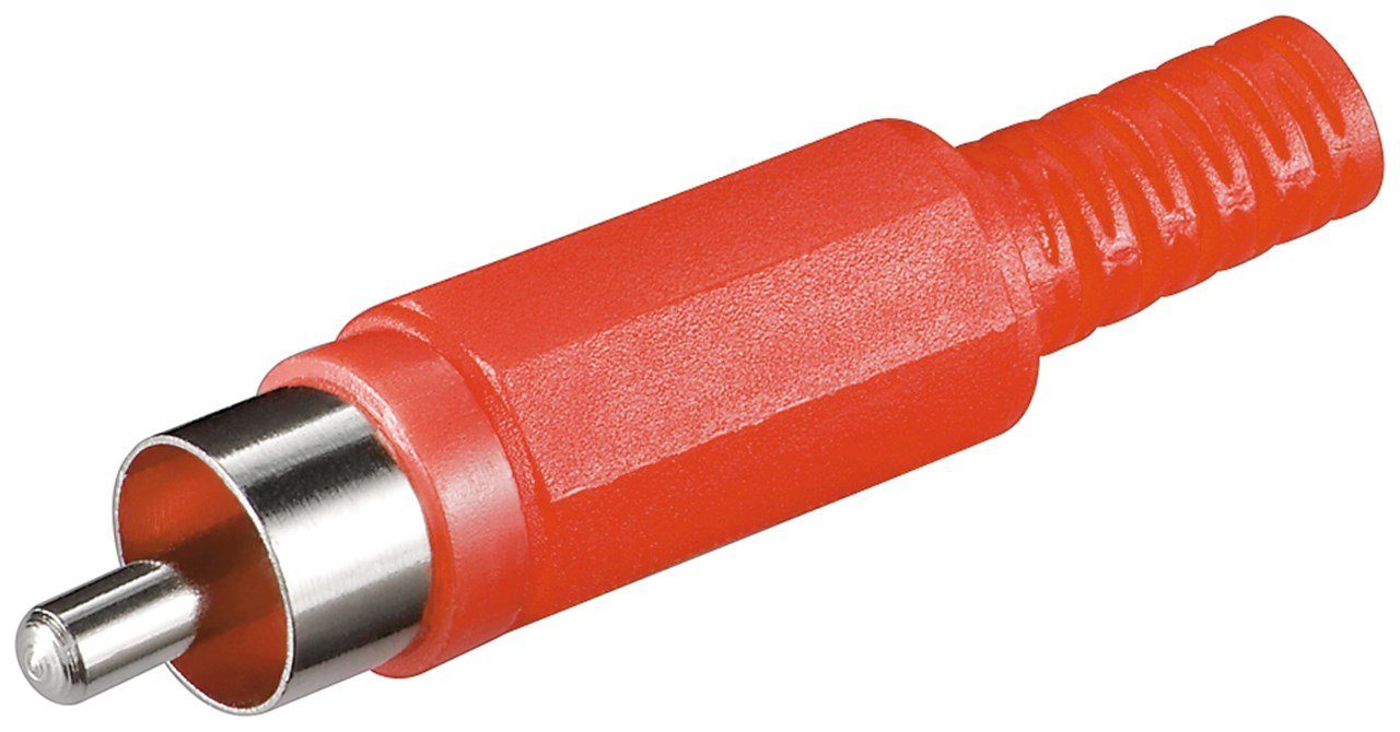 Cinch-Stecker goobay Cinch Stecker Kunststoff mit Knickschutz rot (Bulk)