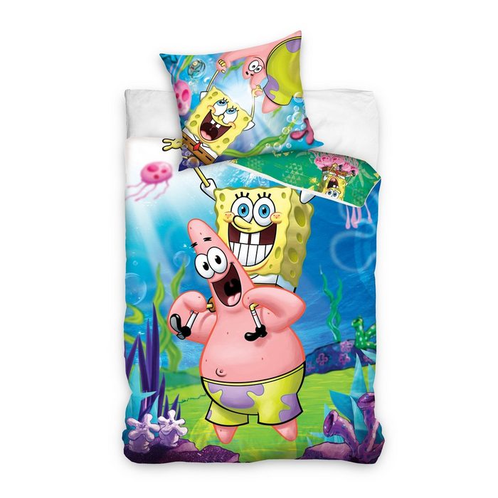 Bettwäsche SpongeBob Schwammkopf Kinderbettwäsche Sponge Bob 160 x 200 cm Spongebob Schwammkopf