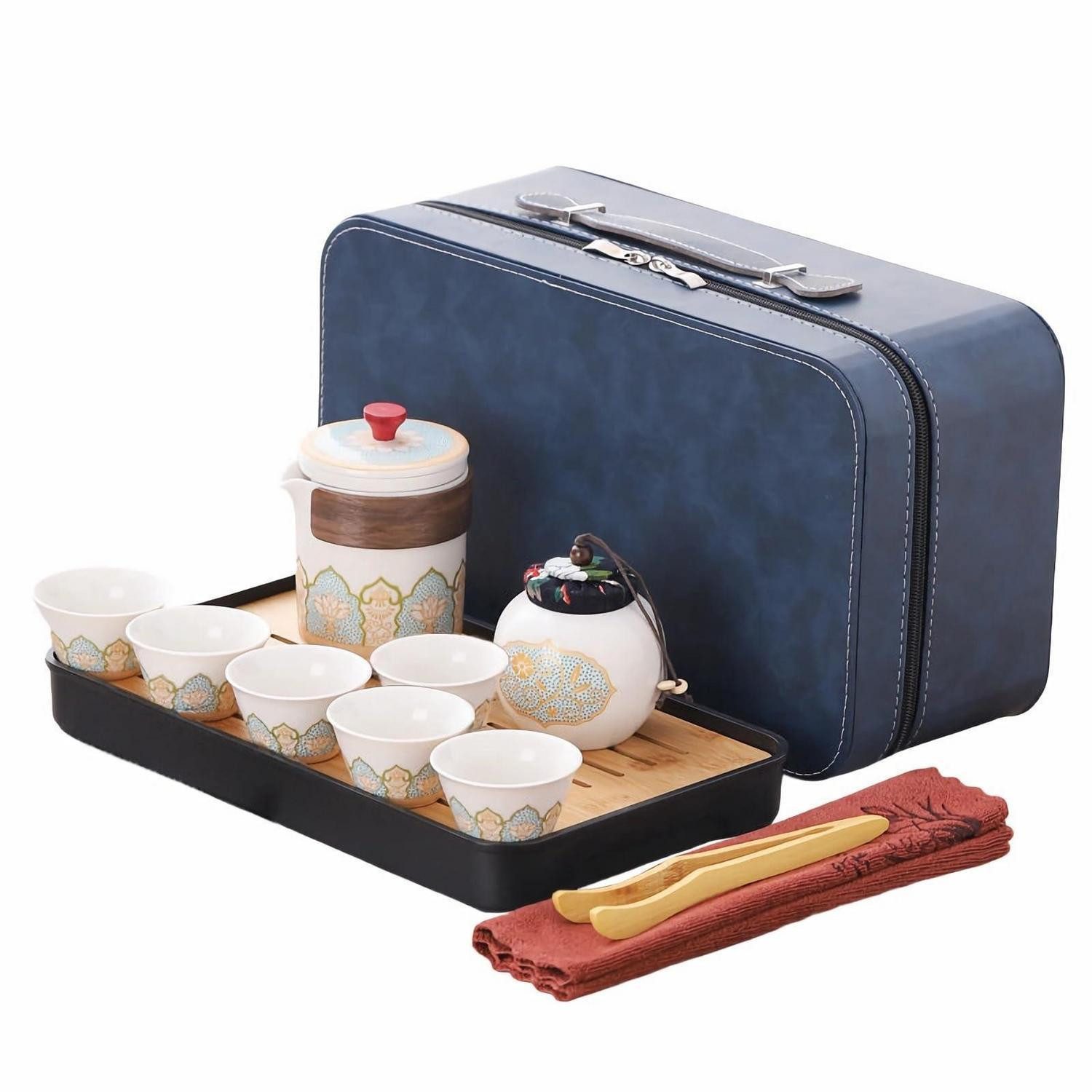 LuxusKollektion Teeservice Teeservice Porzellan 12tlg. mit 6 Tassen weiß, Keramik
