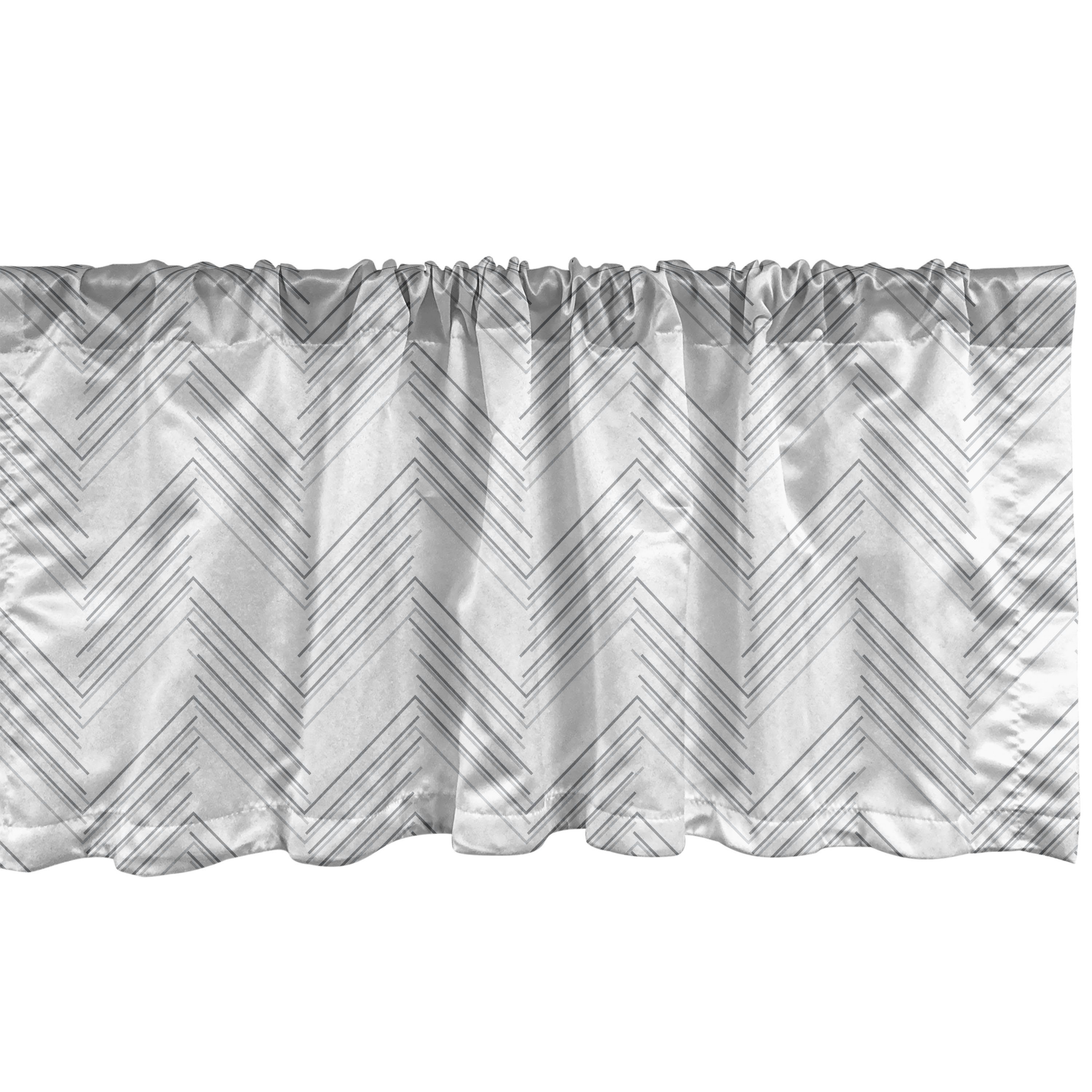 Scheibengardine Vorhang Volant für Küche Schlafzimmer Dekor mit Stangentasche, Abakuhaus, Microfaser, Abstrakt Soft Tone Moderne Zigzags