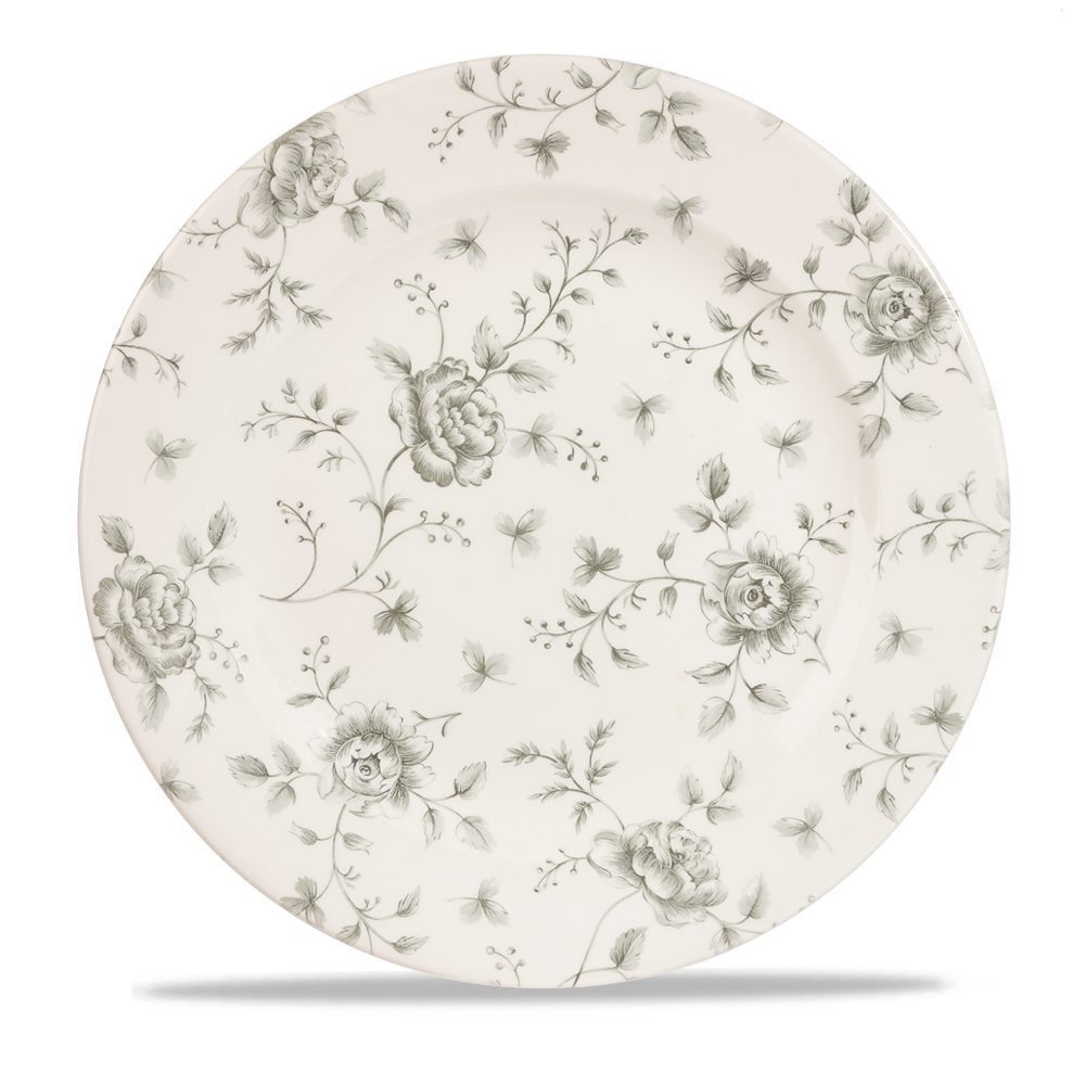 Churchill Teller Super Vitrified Vintage Prints Rose Chintz Grey Flache