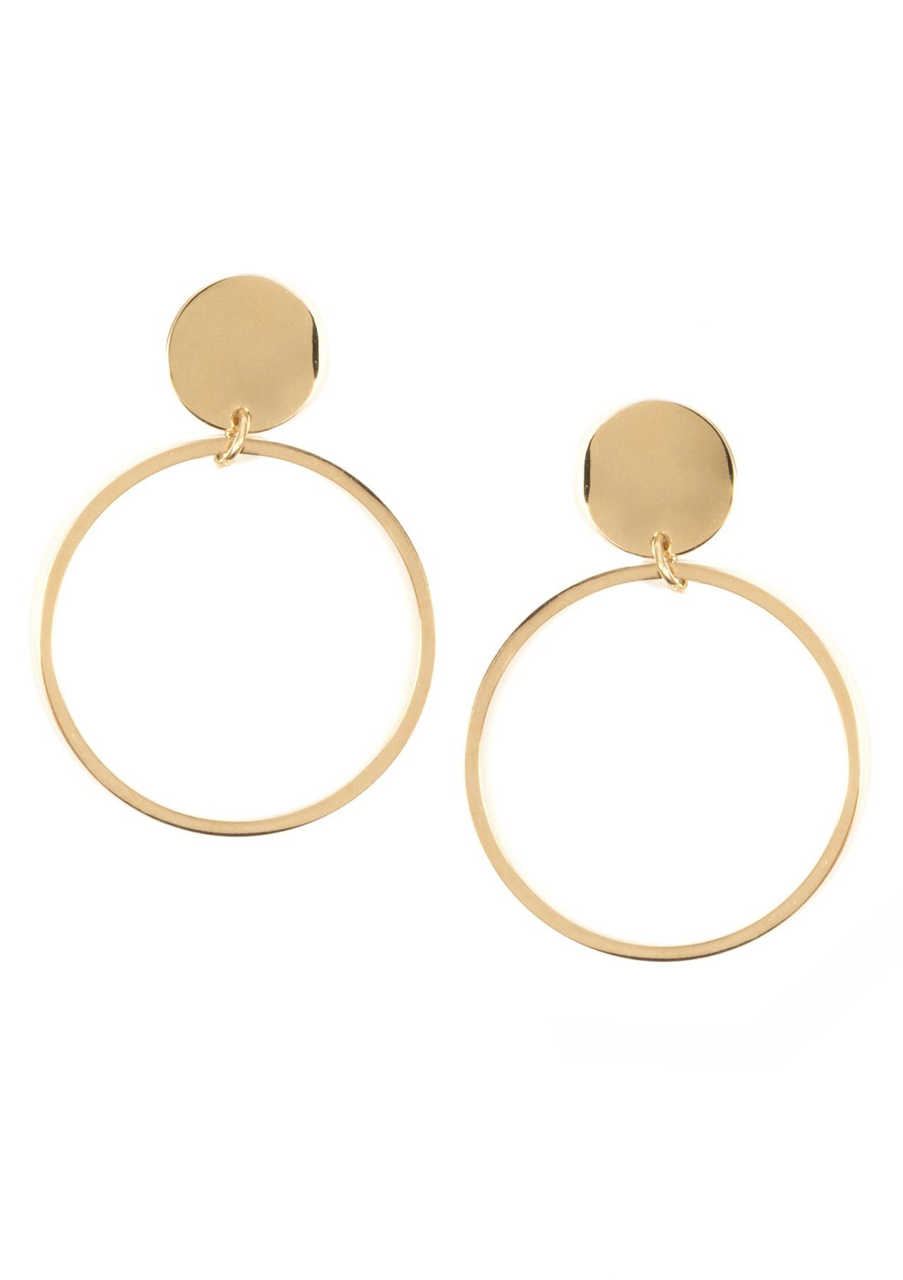 Hey Happiness Paar Ohrhänger Kreis, 18K Vergoldete Damen Ohrringe, Hängende günstig online kaufen