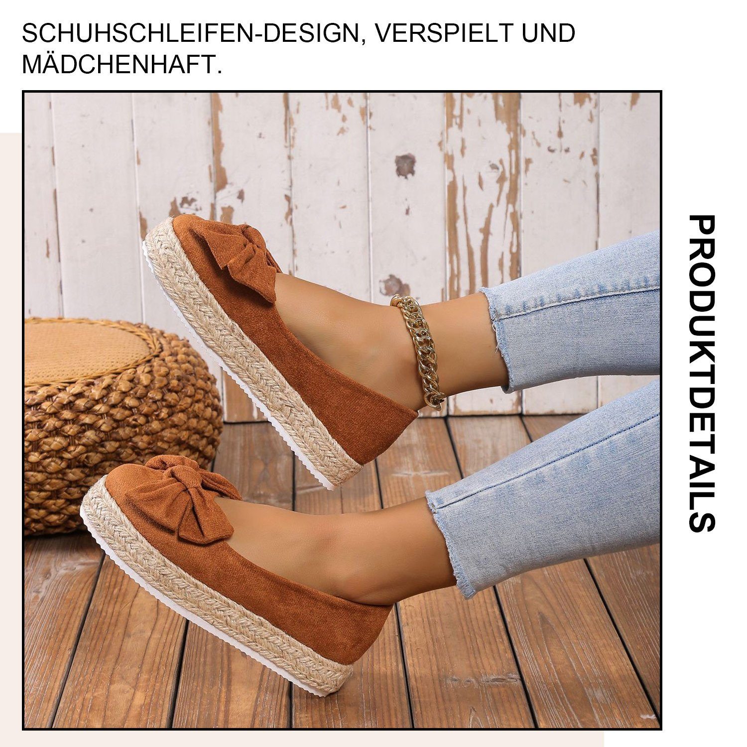 Mode Braun Loafer Plattform Loafer Daisred Damen Sneakers Turnschuhe