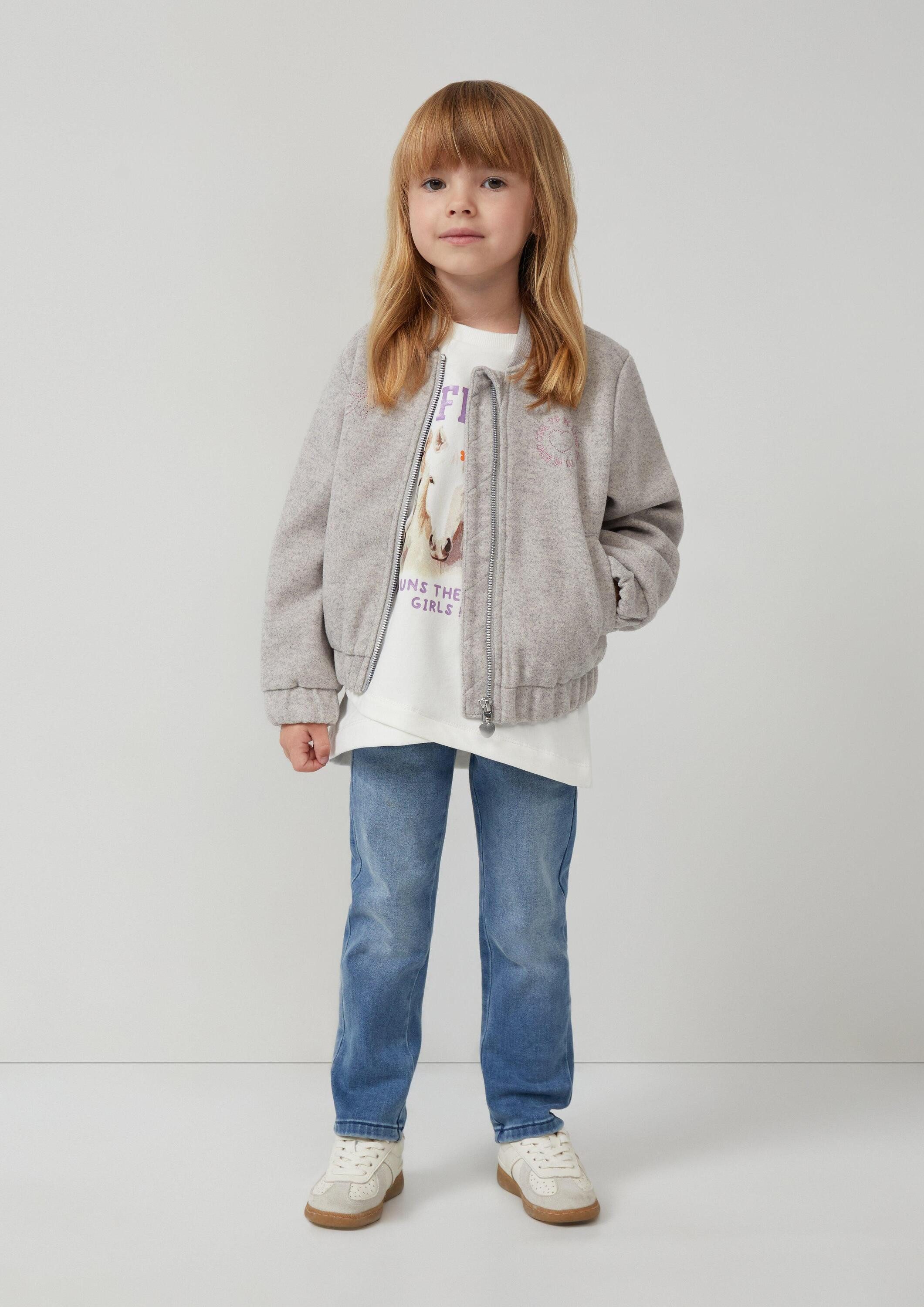 s.Oliver Sweatshirt Sweatshirt Sweatshirt mit überlappendem Saum und kuscheliger Innenseite