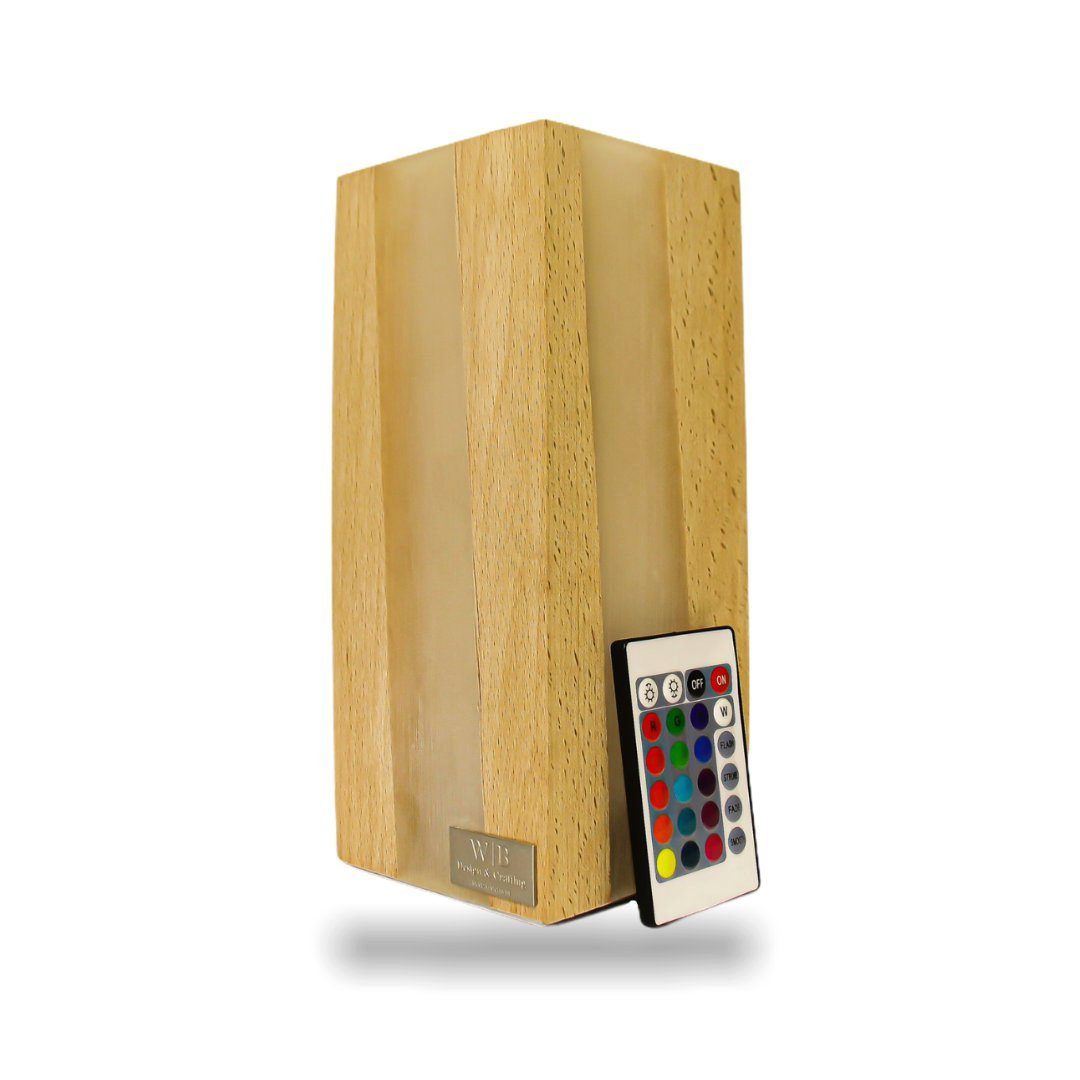 Holz, LED viele Farben, wählbar aus Innenraum, ARTECSIS Tischleuchte Effekte, Cube Design-Tischlampe