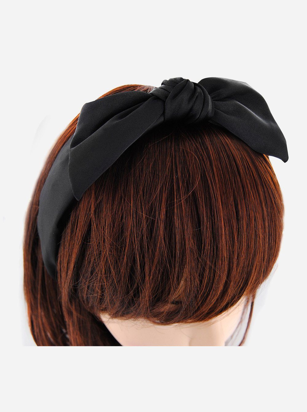 axy Haarreif Haarreif mit Schleife Haarreif Design Satin, Schwarz Unterschiedliche Enden Damen mit aus