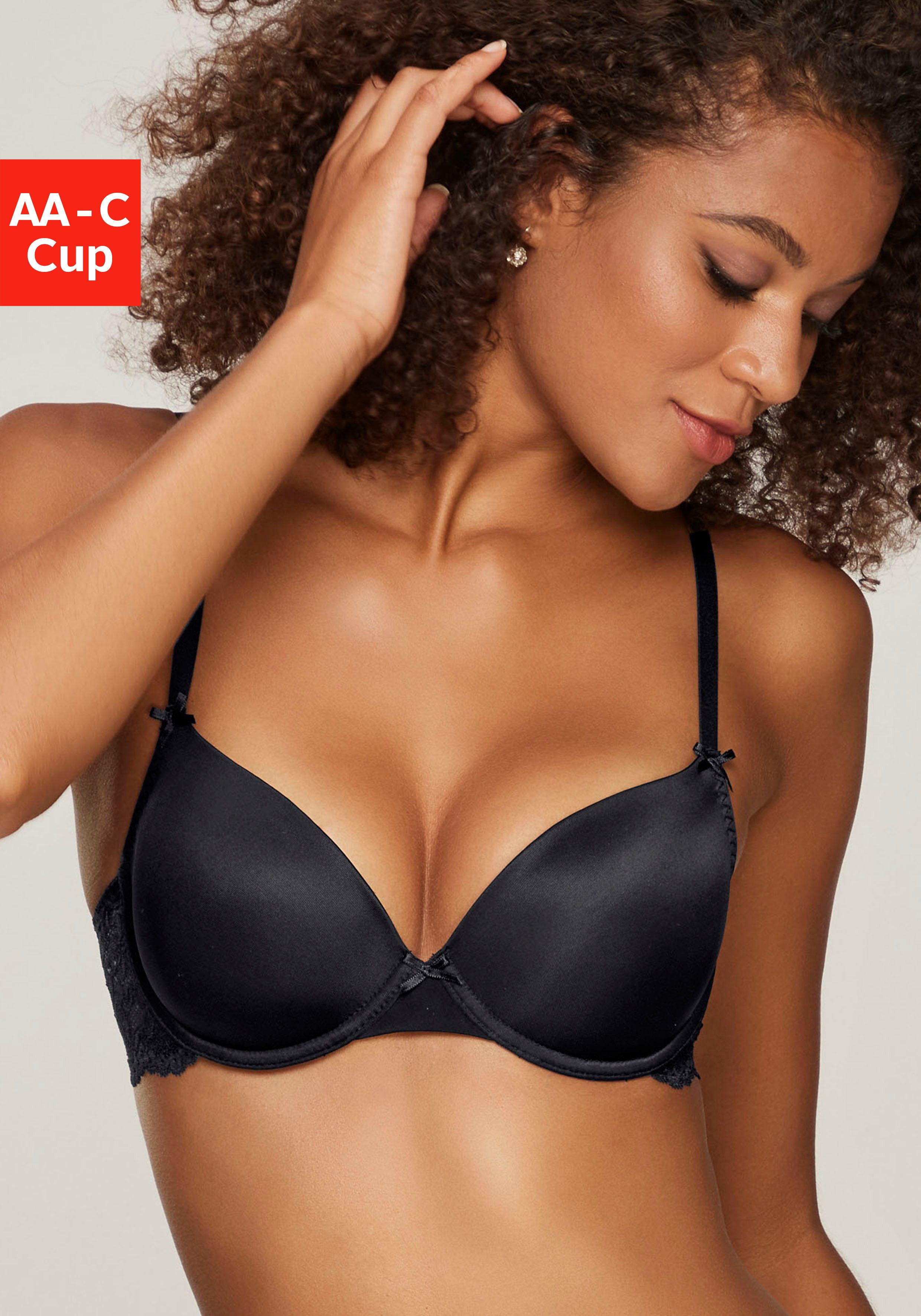 Nuance by Lascana Schalen-BH, BH mit Bügel, mit Spitzenrücken & nahtlosen Schalen als Dessous-Set kombinierbar, sexy Dessous, sexy Unterwäsche