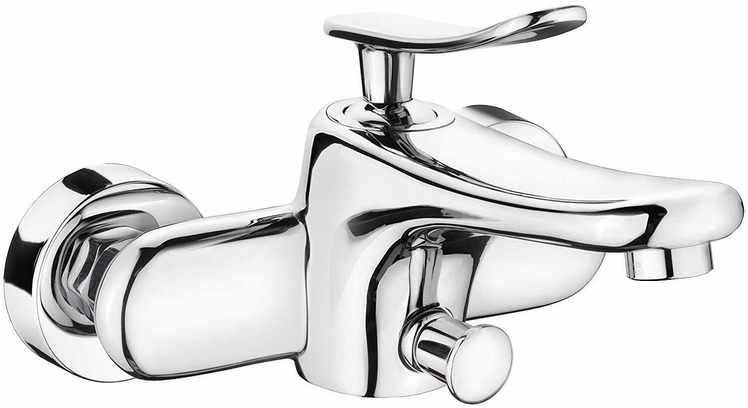 Wellwater Wannenarmatur Bade-Einhebelarmatur Naro Hochwertiger Messingkörper verchromt 1/2"