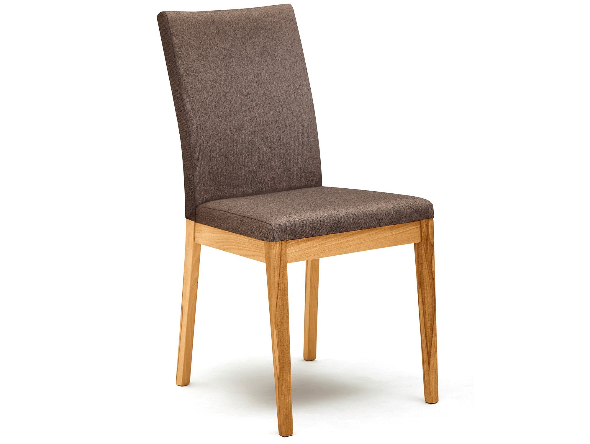 Moebel-Eins Esszimmerstuhl, LORENZO Esstischstuhl, Material Massivholz, Wildeiche/Stoff braun