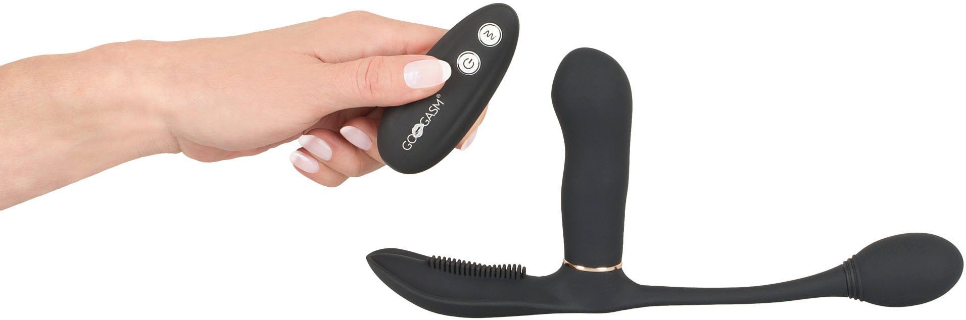 GOGASM Doppel-Vibrator Pussy & Ass, schwarz Für eine Rundumbefriedigung