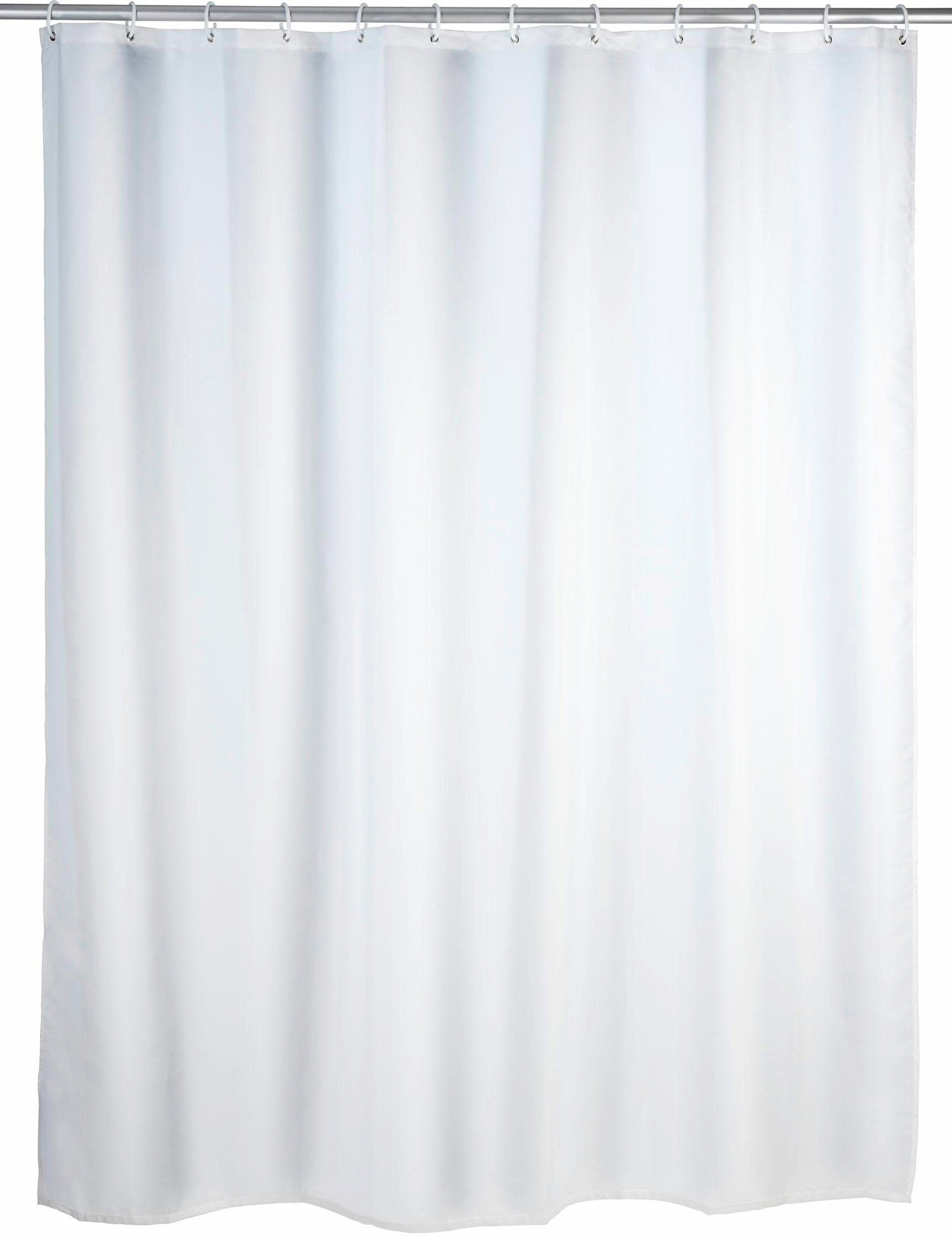 WENKO Duschvorhang Uni White Breite 180 cm, Höhe 200 cm, Polyester, waschbar