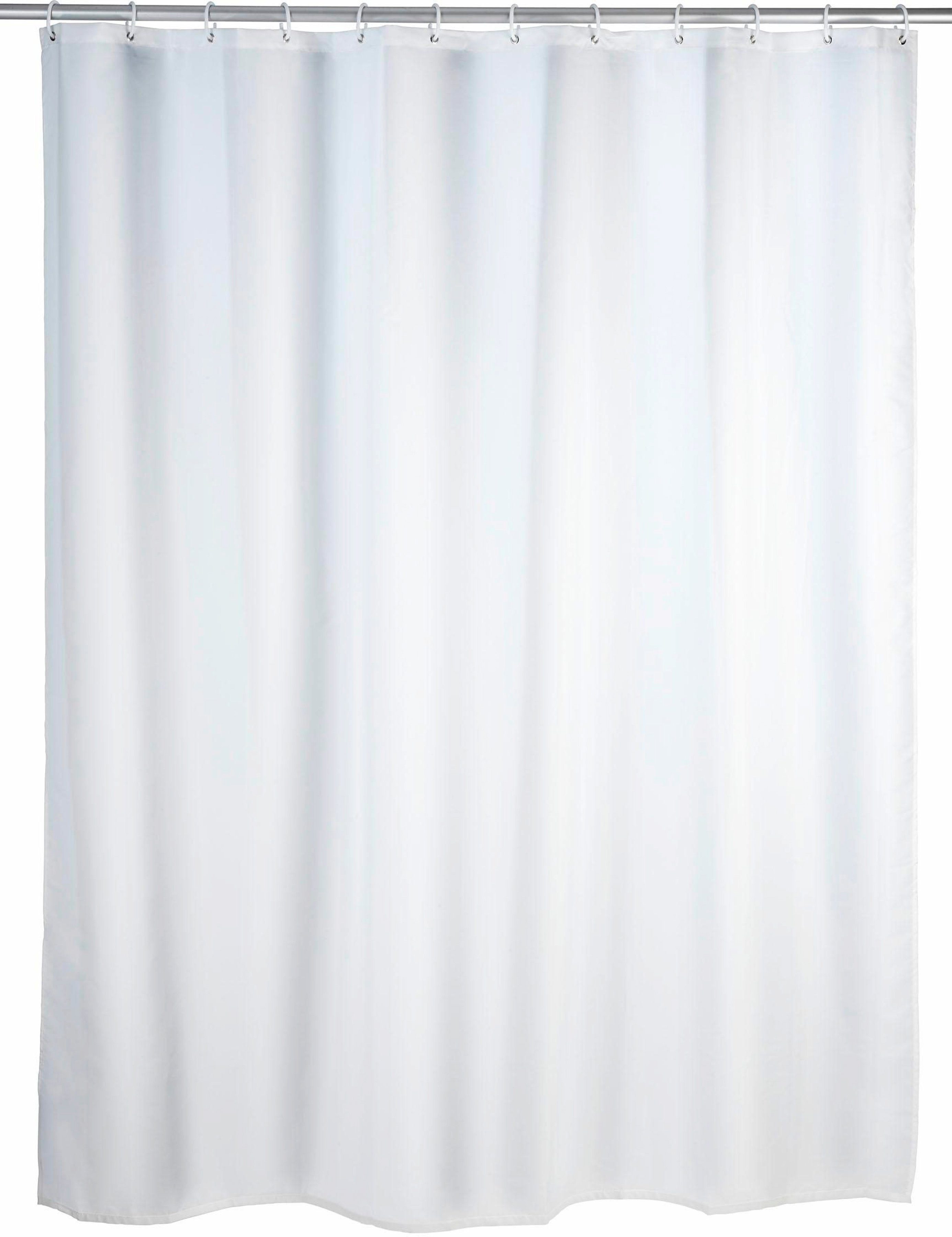 WENKO Duschvorhang Uni White Breite 180 cm, Höhe 200 cm, Polyester, waschbar
