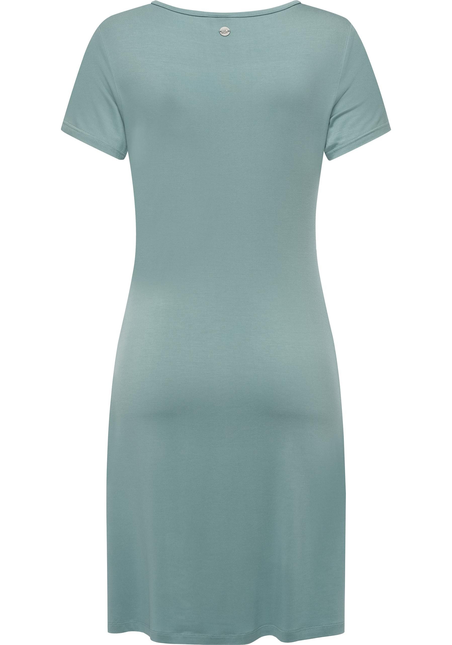 Ragwear Shirtkleid Knotta Kurzarm Sommerkleid mit seitlichem Bindeband