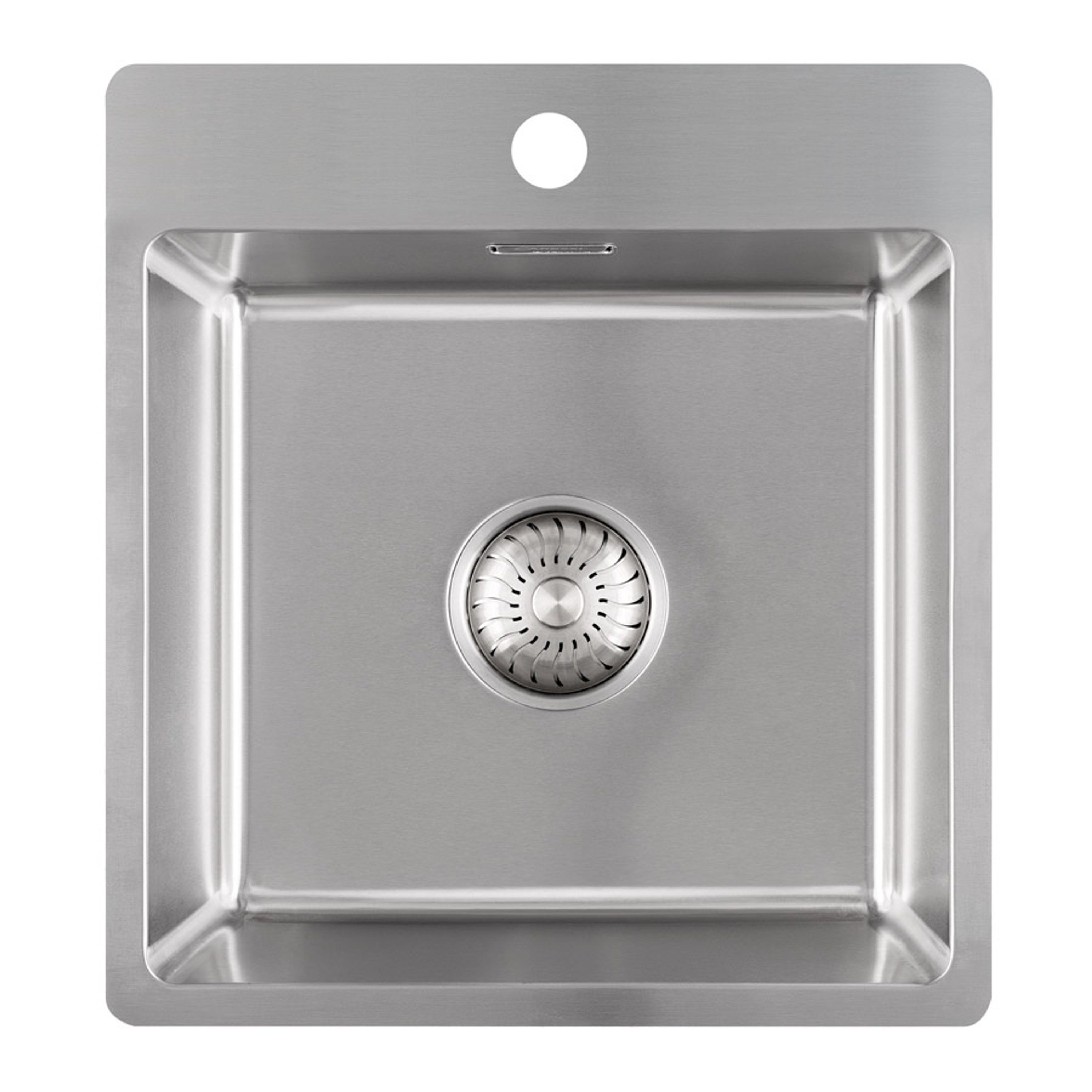 CARESSI Küchenspüle CABL37KR15, Quadratisch, 37/15 cm, Schlichtes Design