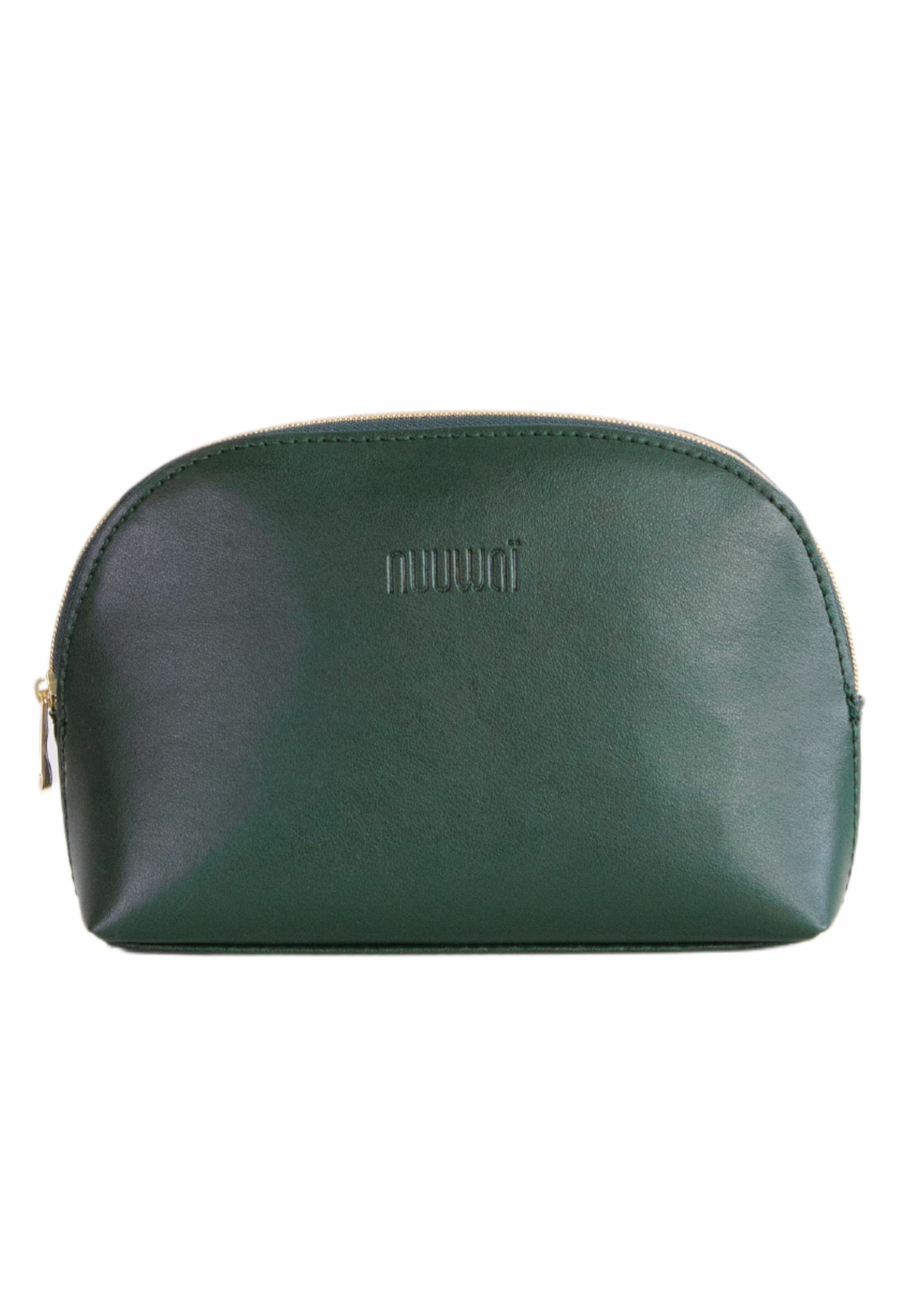 nuuwai Kosmetiktasche LÏNDI S, fair & nachhaltig, bio-basierte Lederalternative emerald green