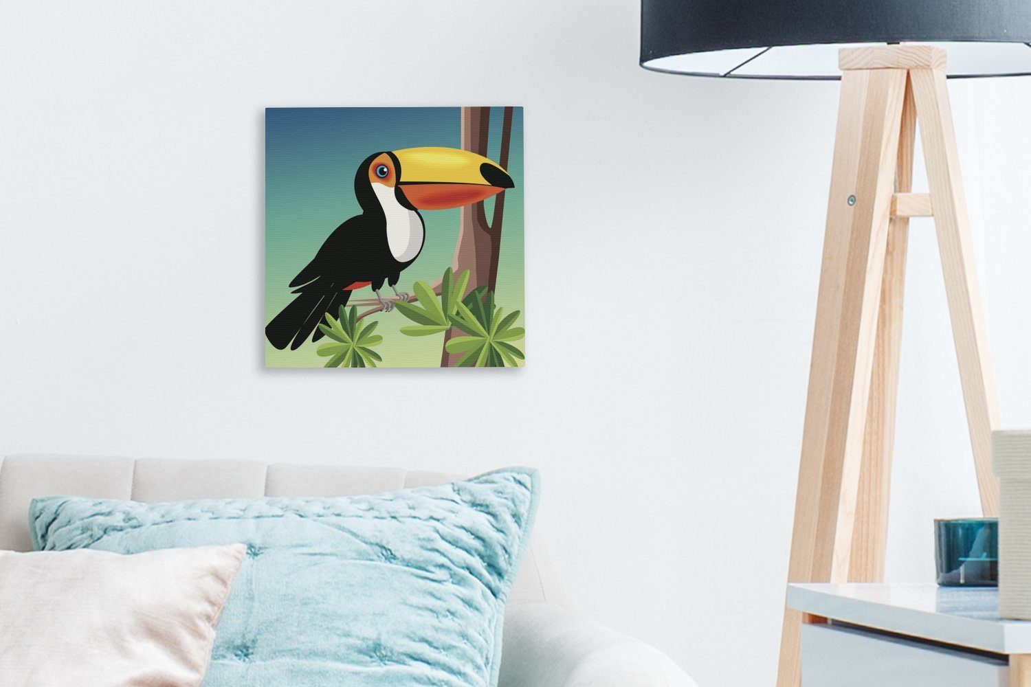 OneMillionCanvasses® Leinwandbild Eine Vektor-Illustration Leinwand Wohnzimmer Tukans, eines Bilder für (1 Schlafzimmer St)