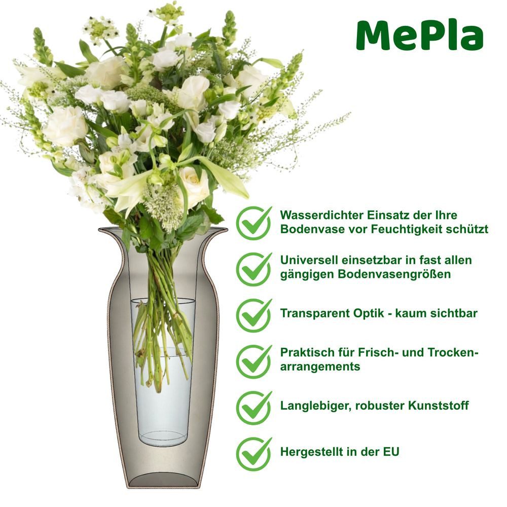 Heimwerkercenter Pflanzeinsatz MePla - Bodenvaseneinsatz ø10 / h 24 transparent – Bild 4 von 5