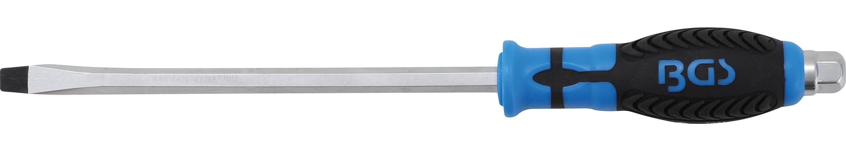 BGS technic Bit-Schraubendreher Schraubendreher, mit Außensechskant, Schlitz 9,5 mm, Klingenlänge 200 mm