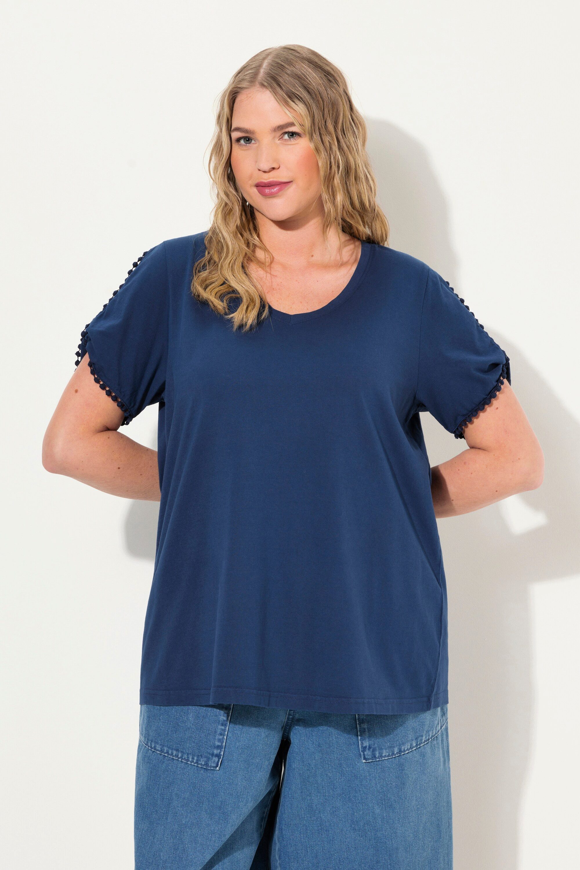 Ulla Popken T-Shirt T-Shirt Zierborte Calssic günstig online kaufen
