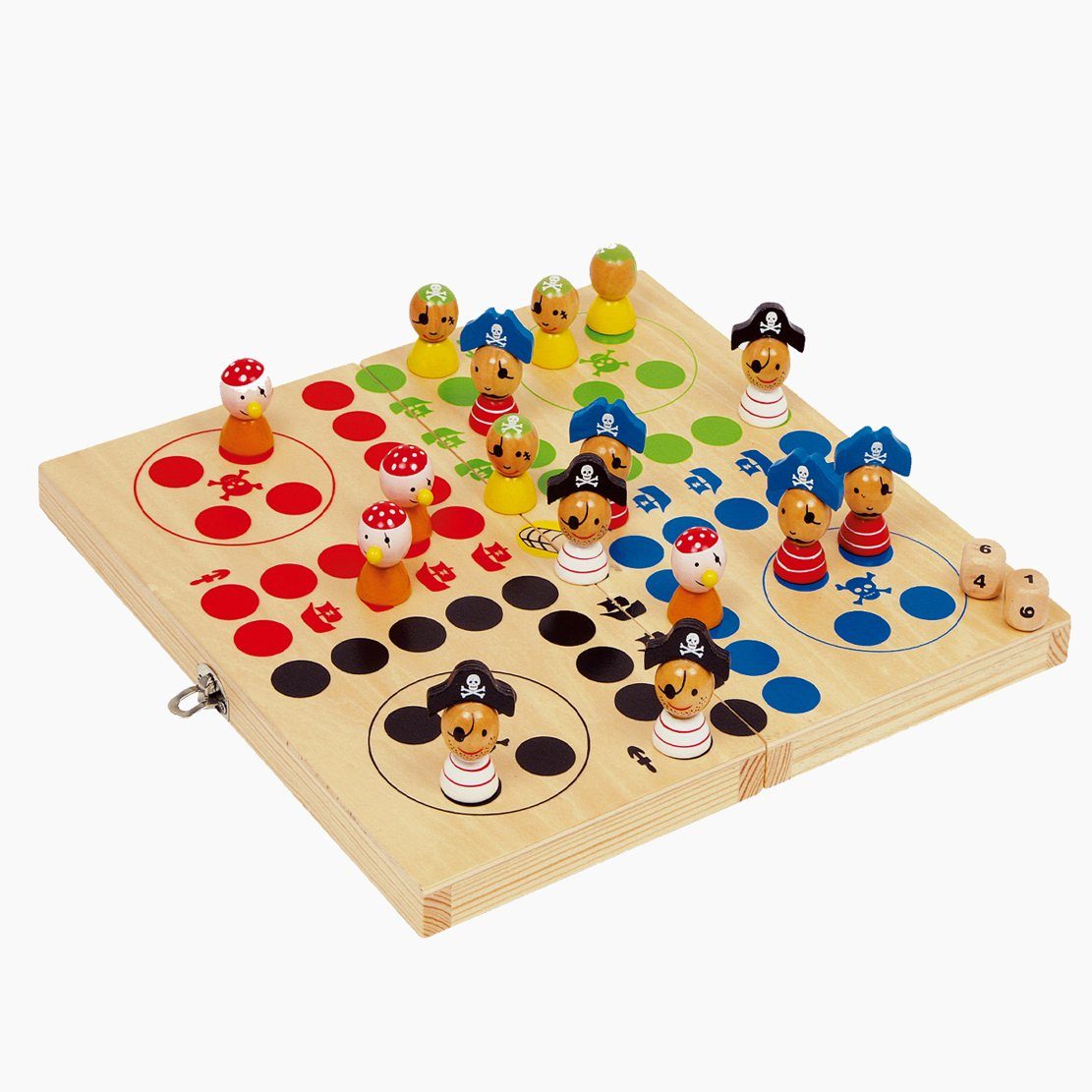 Small Foot Spielesammlung, Kinderspiel Ludo Piraten, Der Klassiker der Настольные игры,Klappbar.