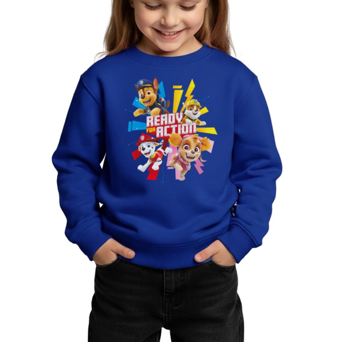 Sweatshirt Paw Patrol Ready For Action Spruch Kinder Premium Pullover