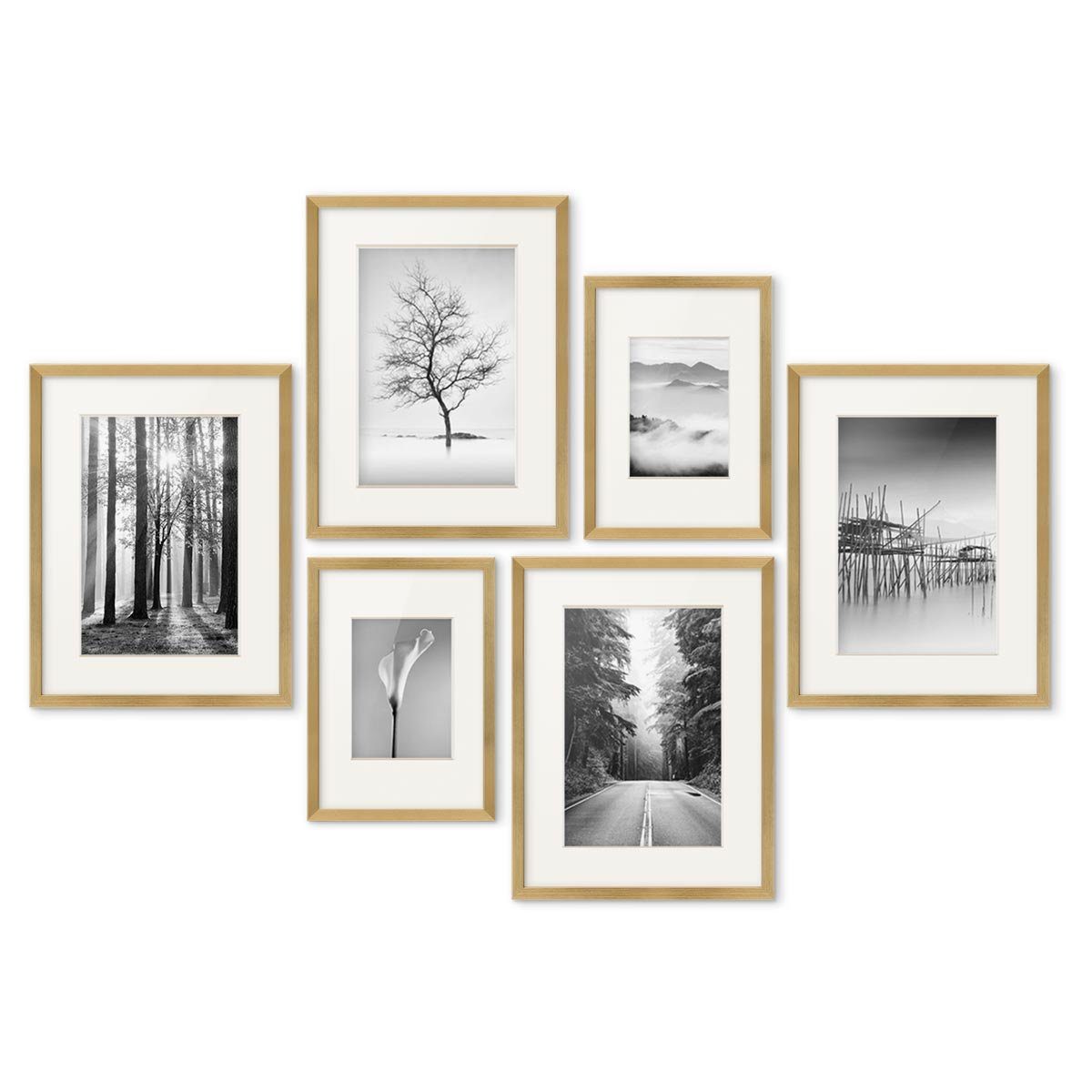 PHOTOLINI Bilderrahmen 6er Set Modern Schmal günstig online kaufen