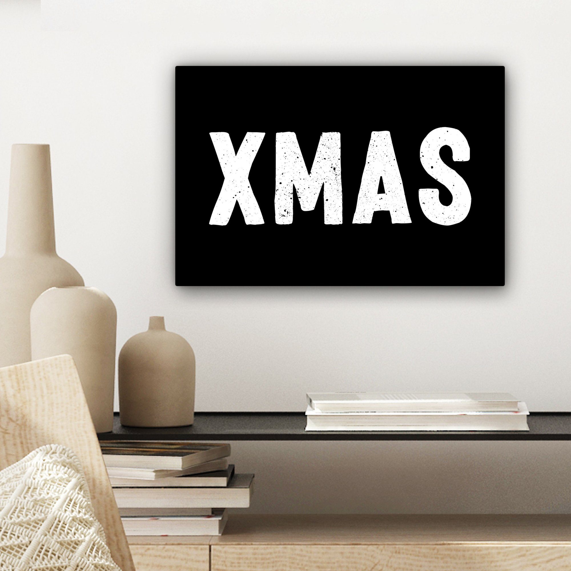 - Zitate Schwarz Wanddeko, Xmas - Wandbild OneMillionCanvasses® 30x20 - Weihnachten Leinwandbild (1 Aufhängefertig, cm St), Feiertage, Leinwandbilder, -