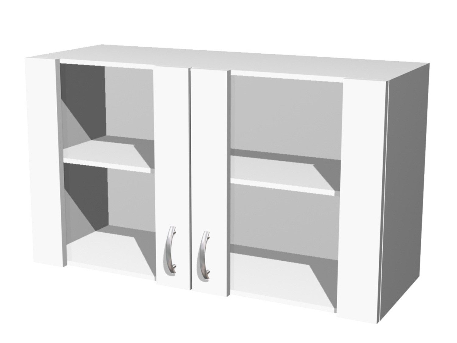 Flex-Well Glashängeschrank Glashängeschrank Küche - 100 cm breit - Weiß – Witus