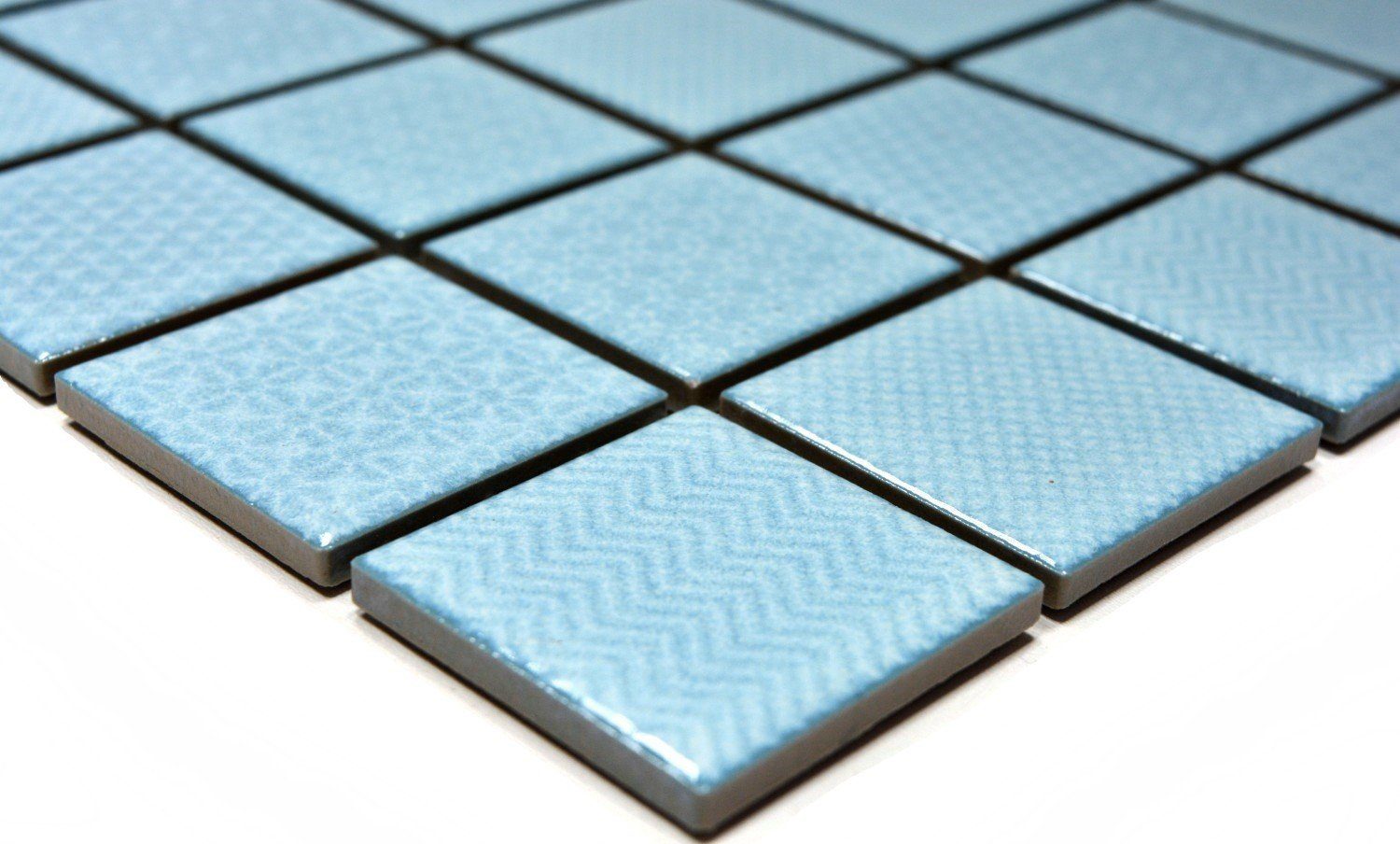 Mosani Mosaikfliesen Keramik Mosaik Fliese hellblau eisblau BAD Pool Fliesenspiegel Küche – Bild 5 von 5