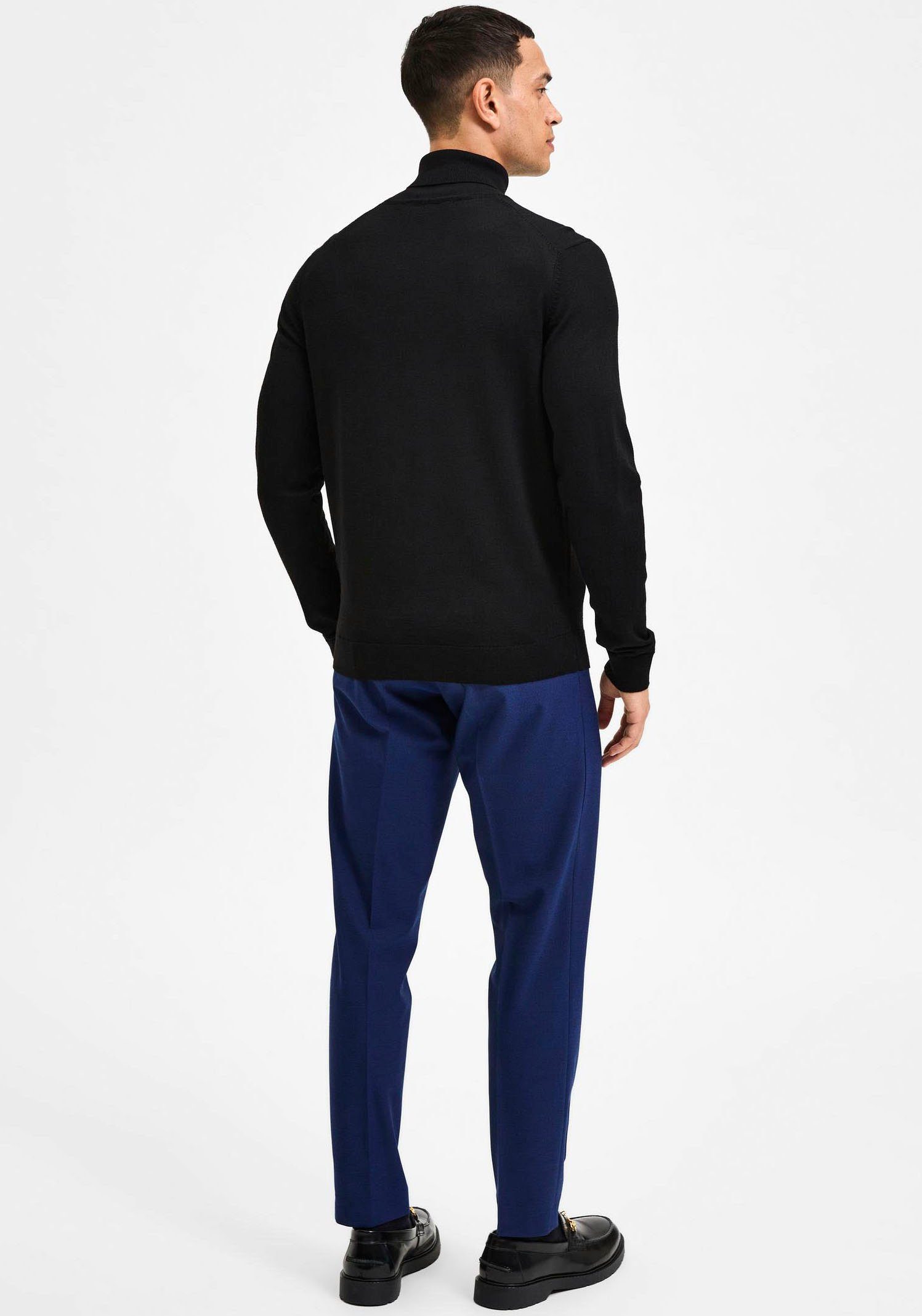 SELECTED HOMME Rollkragenpullover MERINO COOLMAX KNIT Black ROLL TOWN