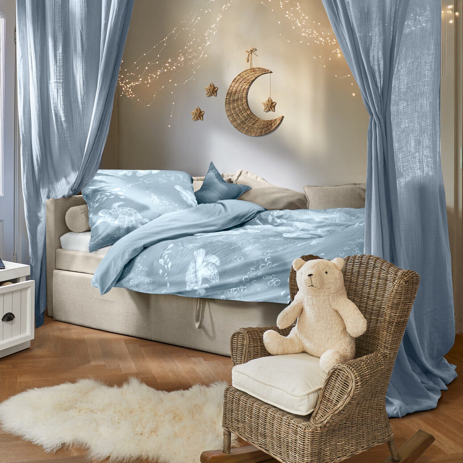 Mirabeau Kinderbettwäsche Bettwäsche Lomencia blau