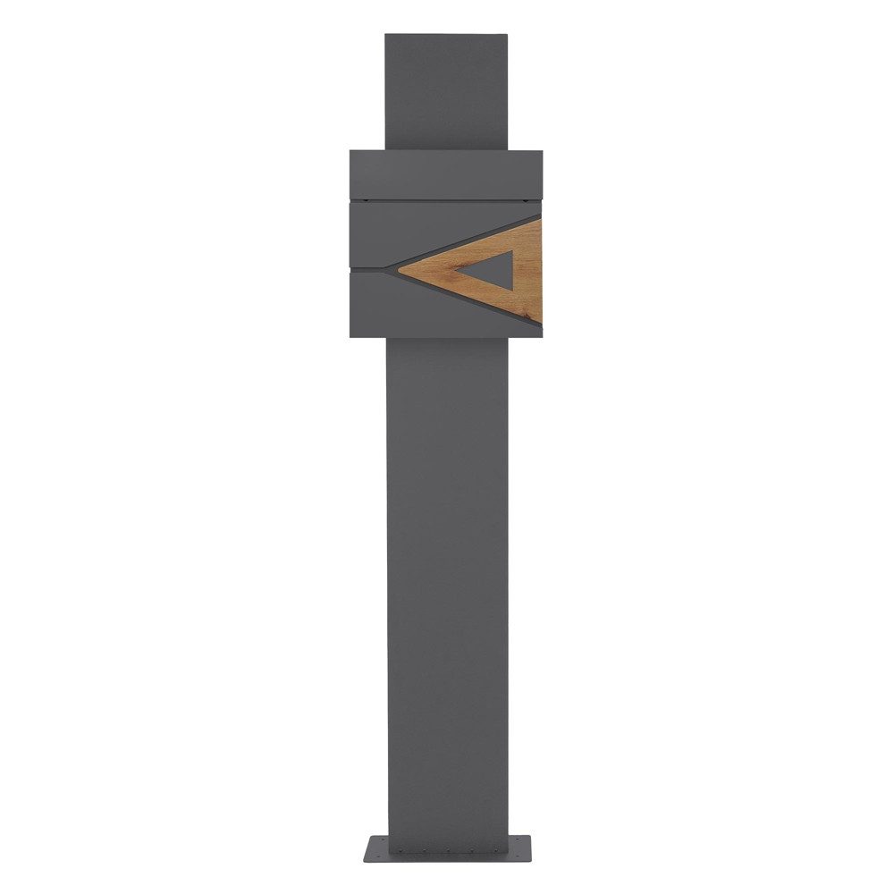ML-DESIGN Standbriefkasten Wandbriefkasten Briefkasten Postkasten mit Zeitungsfach inkl. Standfuß, Briefkastenanlage mit Standfuß Anthrazit 170 cm Mailbox mit Pfosten