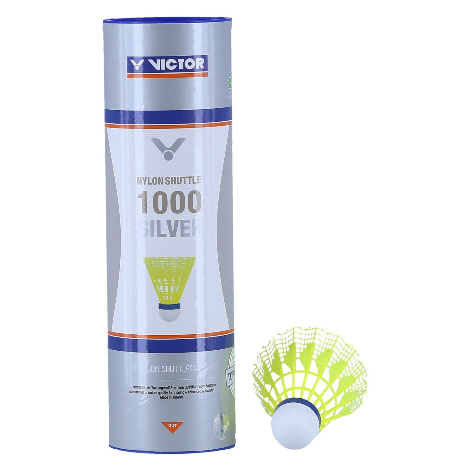 Badmintonball Shuttle 1000 Nylon gelb Dose 6er