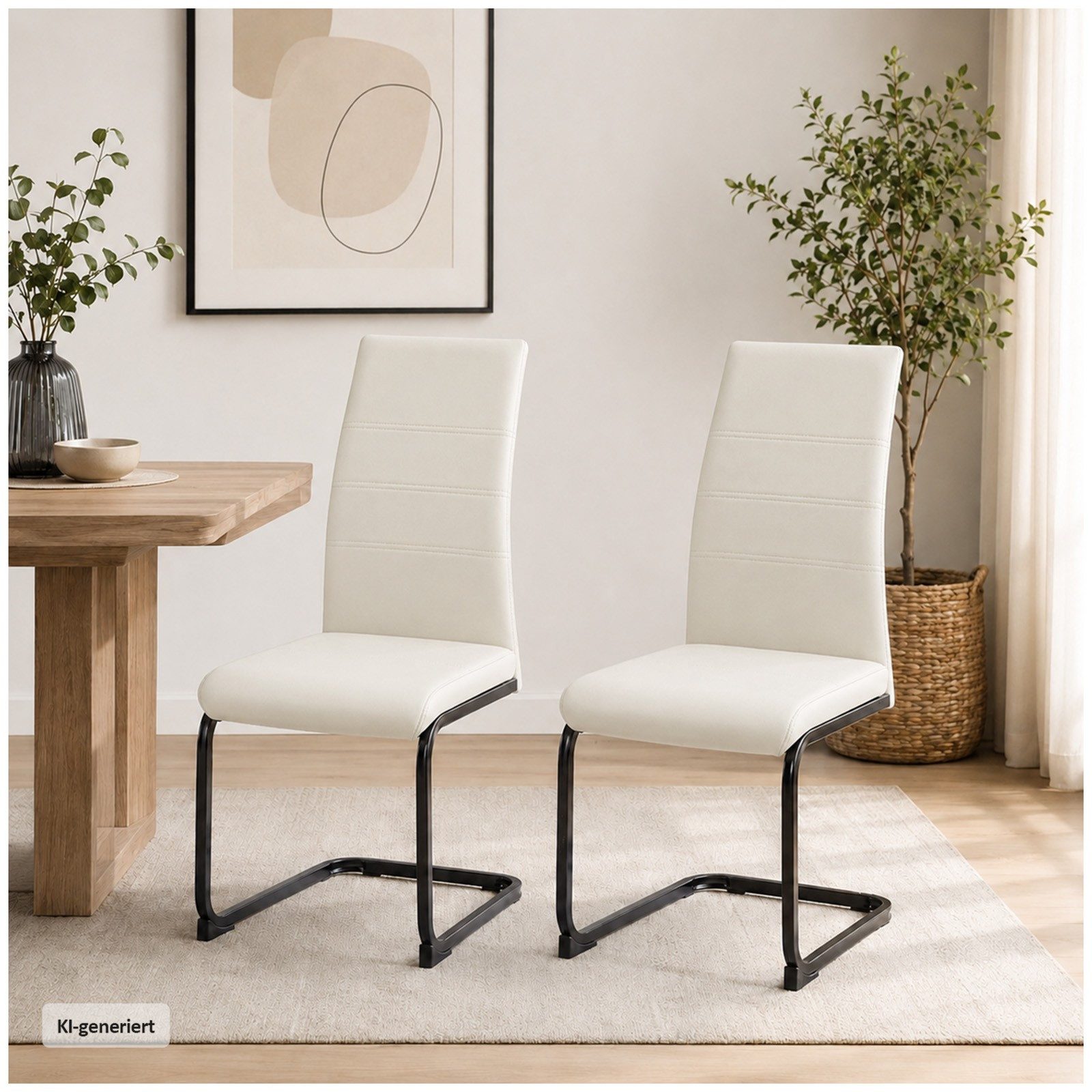 HTI-Line Freischwinger Schwingstuhl SallyP PU 2er (Set, 2 St), Freischwinger Esszimmerstuhl Kunstleder