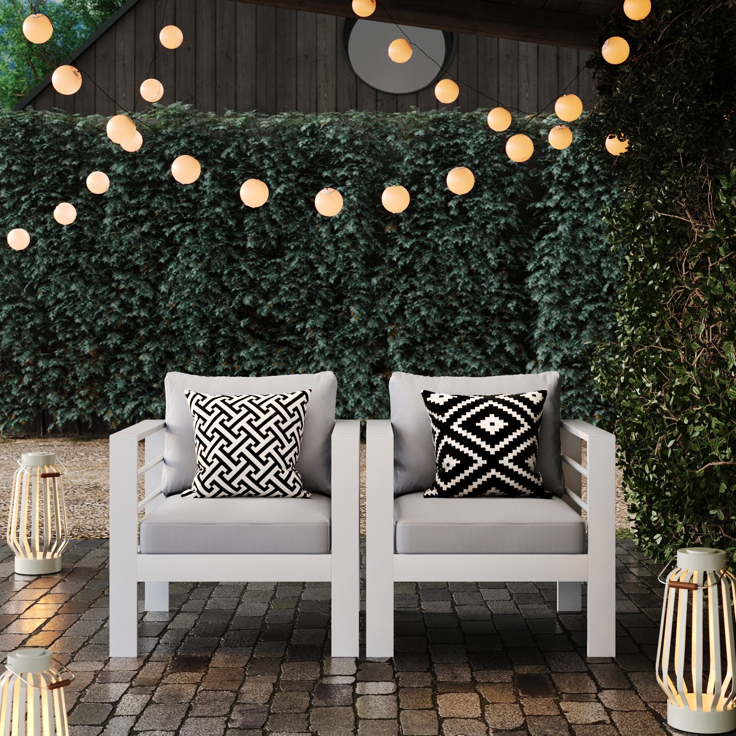 MeXo Gartenlounge-Set Gartenmöbel Set Aluminium Loungeset günstig online kaufen