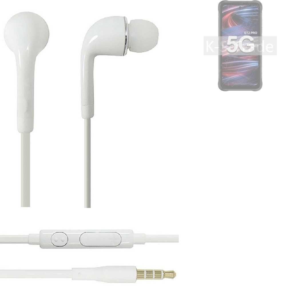 K-S-Trade für UMIDIGI Bison GT2 Pro 5G In-Ear-Kopfhörer (Kopfhörer Headset mit Mikrofon u Lautstärkeregler weiß 3,5mm)