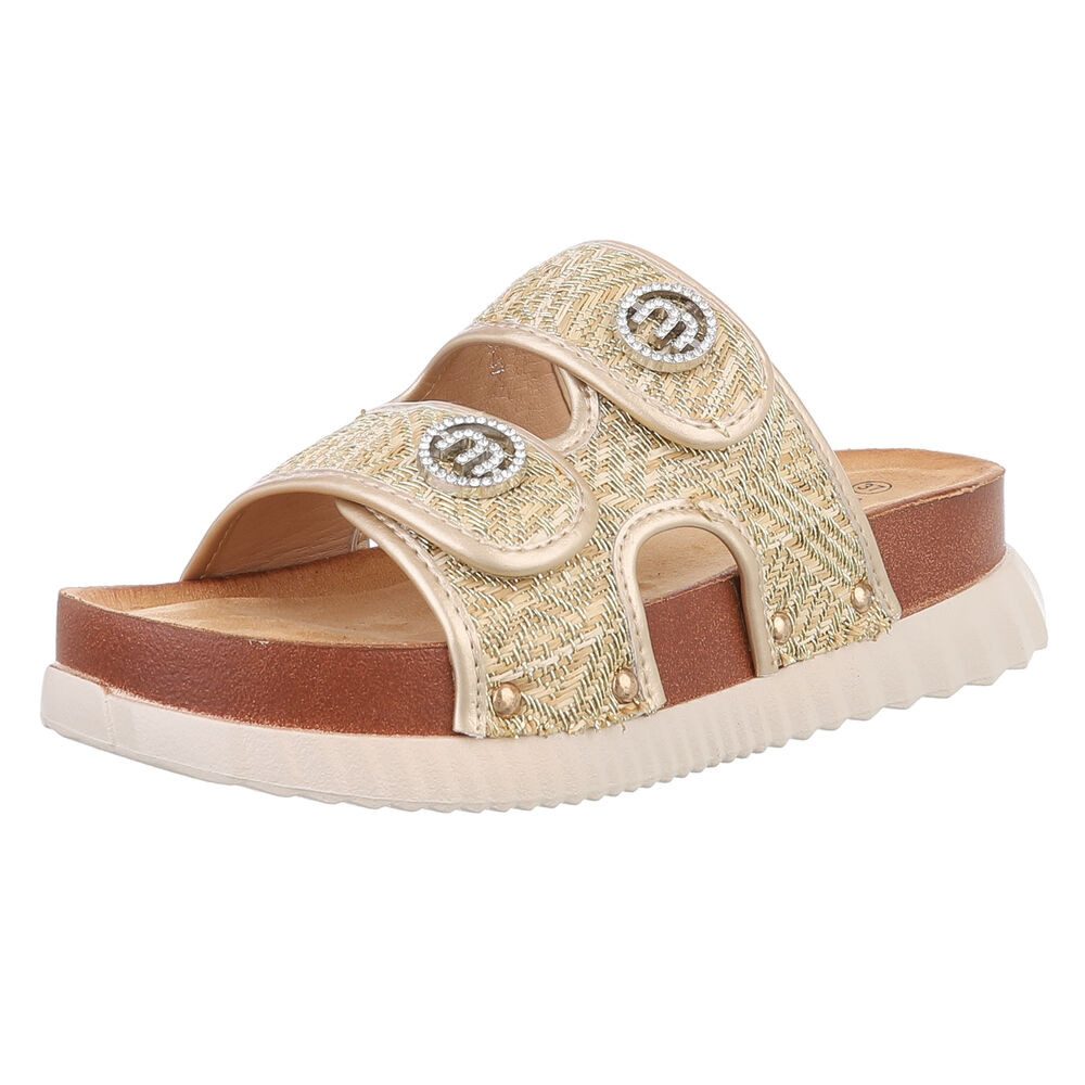 Ital-Design Stilvolle Komfortsandalen für entspannte Tage Plateausandaletten (89323180) Keilabsatz/Wedge Keilsandaletten in Gold