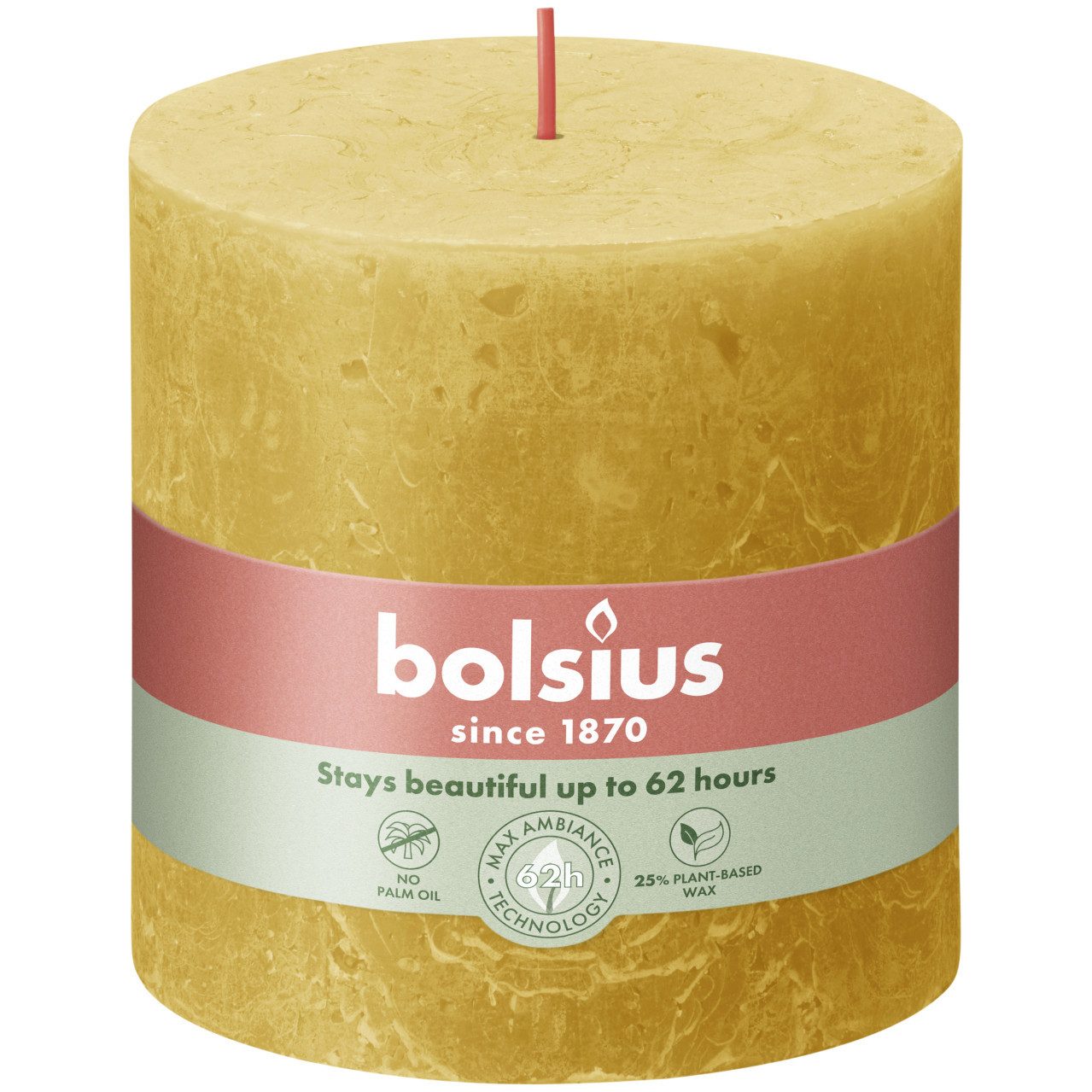 Bolsius Stumpenkerze Bolsius Rustik Stumpenkerze honigwabengelb, Höhe: