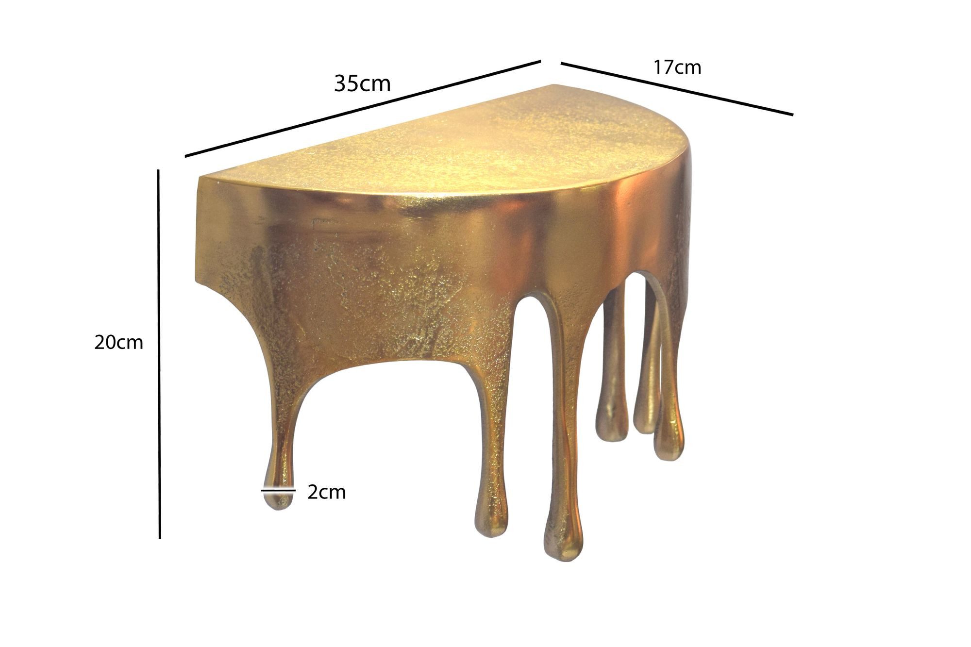 FINEBUY Wandregal FB77611 35cm Aluminium Gold Hängeregal Schweberegal Wandboard Metall, Originelles Hängeregal in edler Tropfenoptik, Komplett aus robustem Aluminium gefertigt