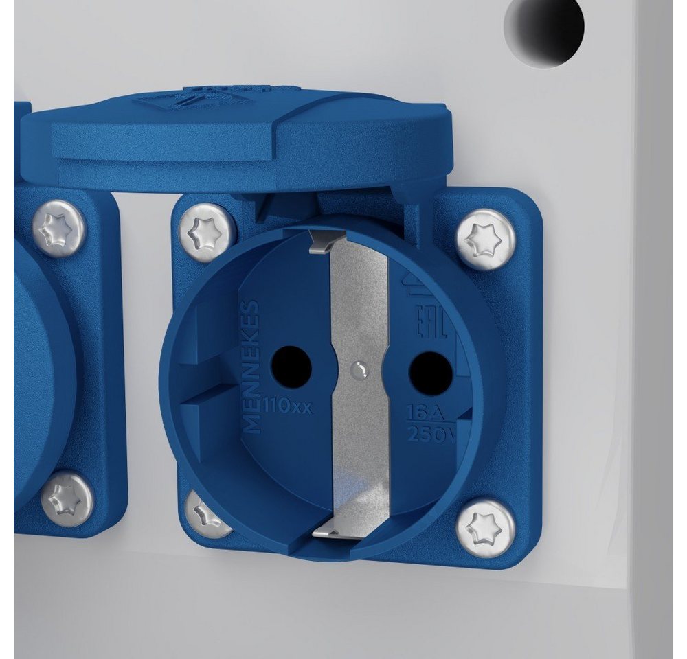 Thumbnail - Doktorvolt Stromverteiler TD-S/FI 32A 2x230V Zähler MID mit Mennekes Dosen Steckdosenverteiler 3-fach (Fi-Schalter 40A 3...