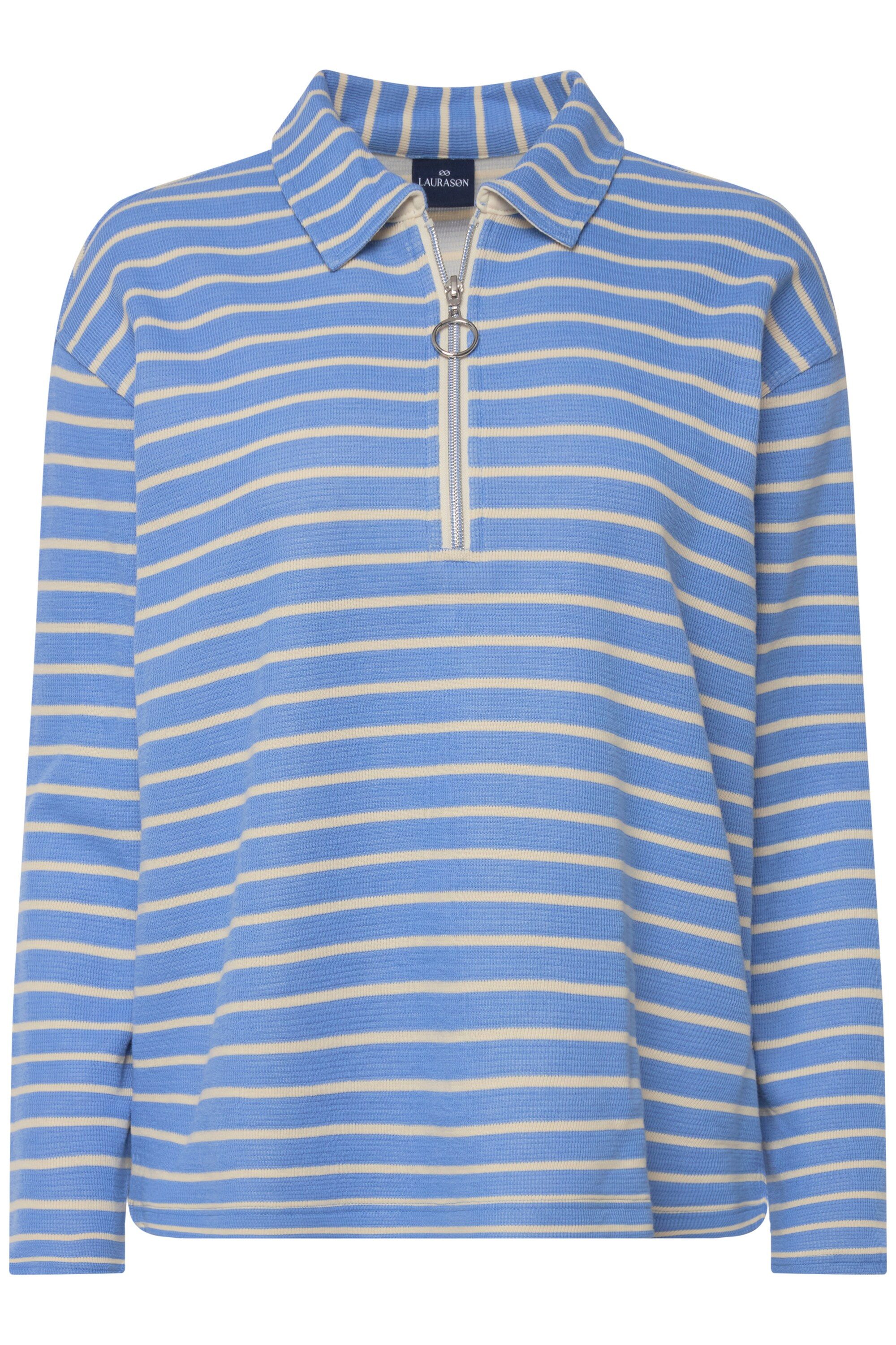 Laurasøn Sweatshirt Sweatshirt Ringel Polokragen Langarm günstig online kaufen