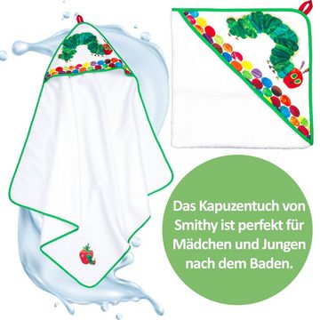 Smithy Kapuzenhandtuch mit der Raupe Nimmersatt, 80x80 cm, Frottier (1-St), made in Europe