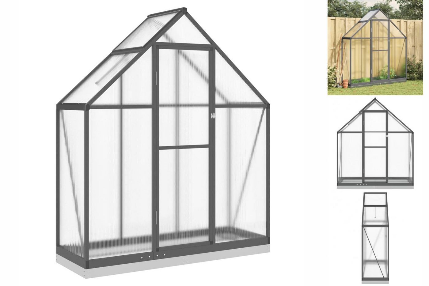 vidaXL Gewächshaus Gewächshaus mit Fundamentrahmen Anthrazit 169x58x202 cm Alu schwarz | Rabatt: 24% vidaXL Gewächshaus Gewächshaus mit Fundamentrahmen Anthrazit 169x58x202 cm Alu schwarz | Rabatt: 24%