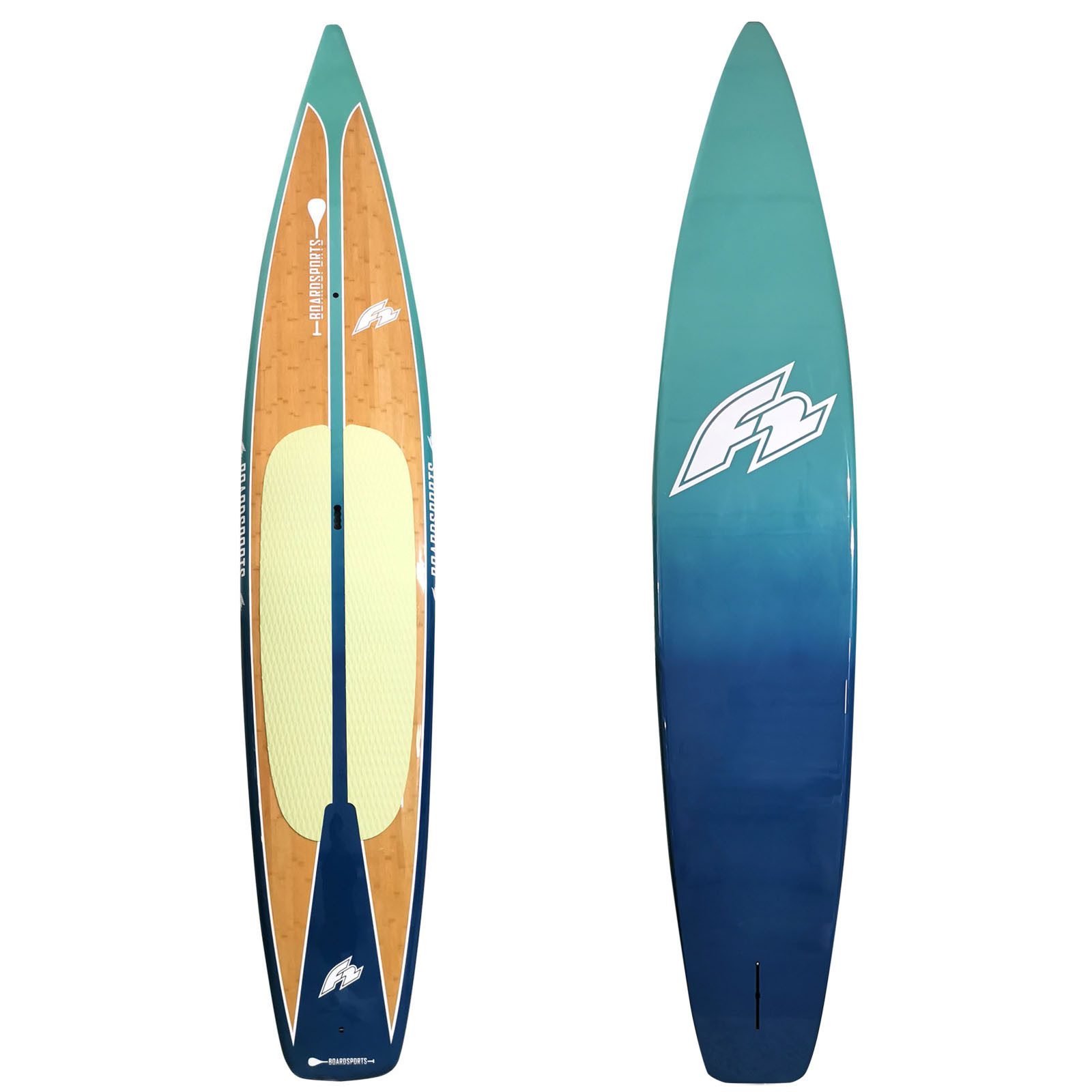 F2 SUP-Board F2 Hard SUP Ride Pro Bamboo Tour 14 Türkis 2024/25, Stand up paddle board