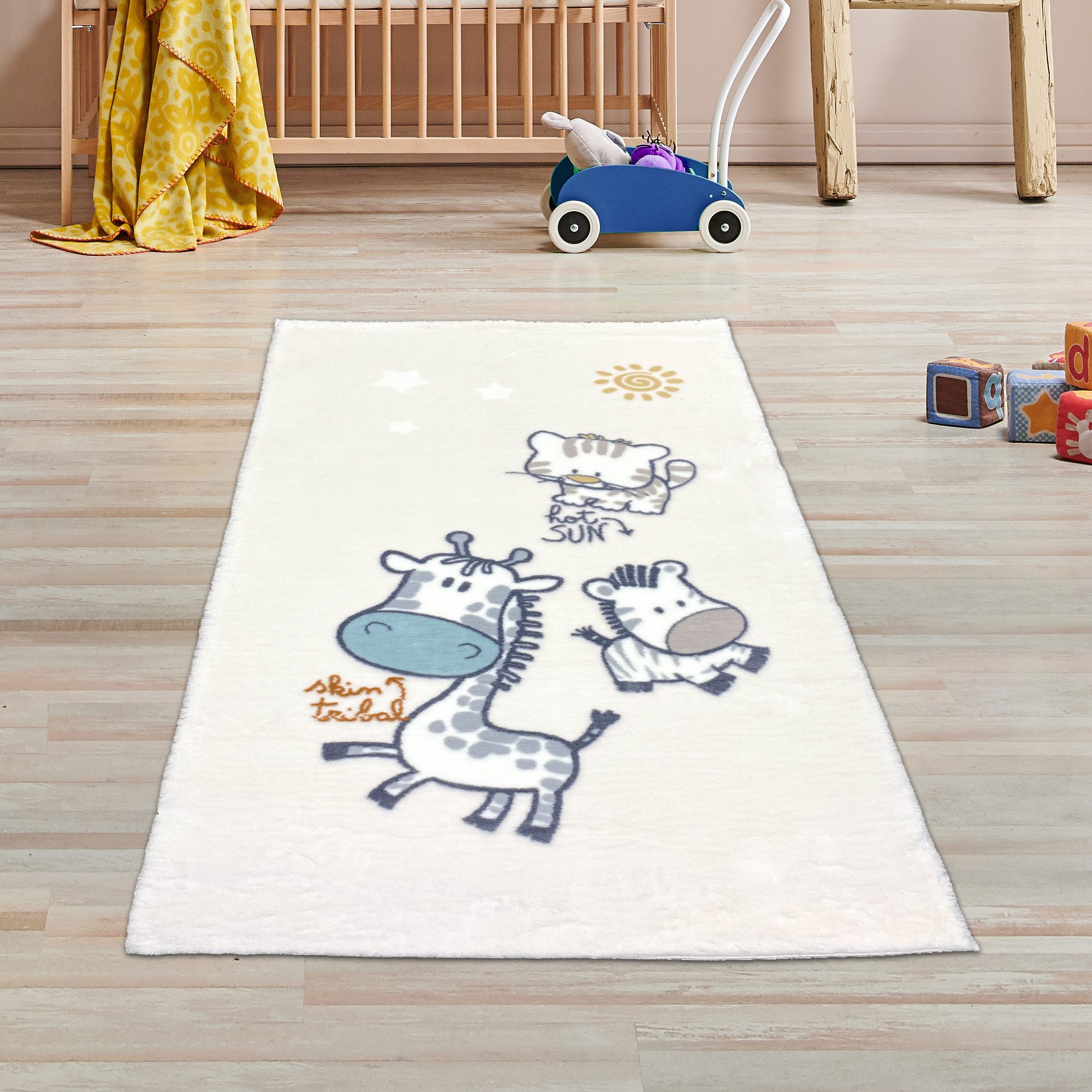 TeppichHome24 Teppich Weicher Kinderzimmer Teppich mit Tier muster in creme, rechteckig, Höhe: 18 mm – Bild 2 von 5