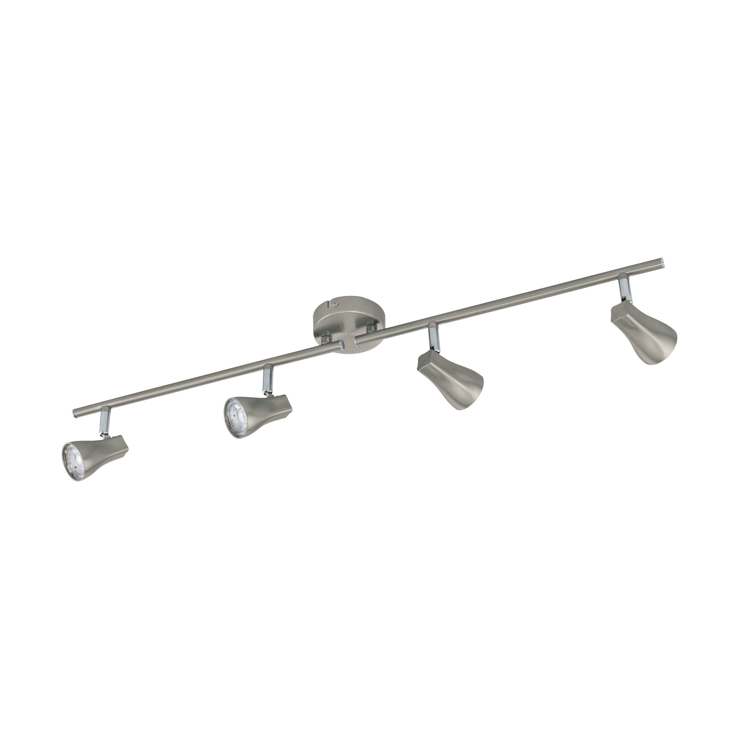EGLO LED Deckenspot Tiberio 1, Leuchtmittel inklusive, Deckenstrahler aus Stahl und Kunststoff, Flurlampe in nickel-matt