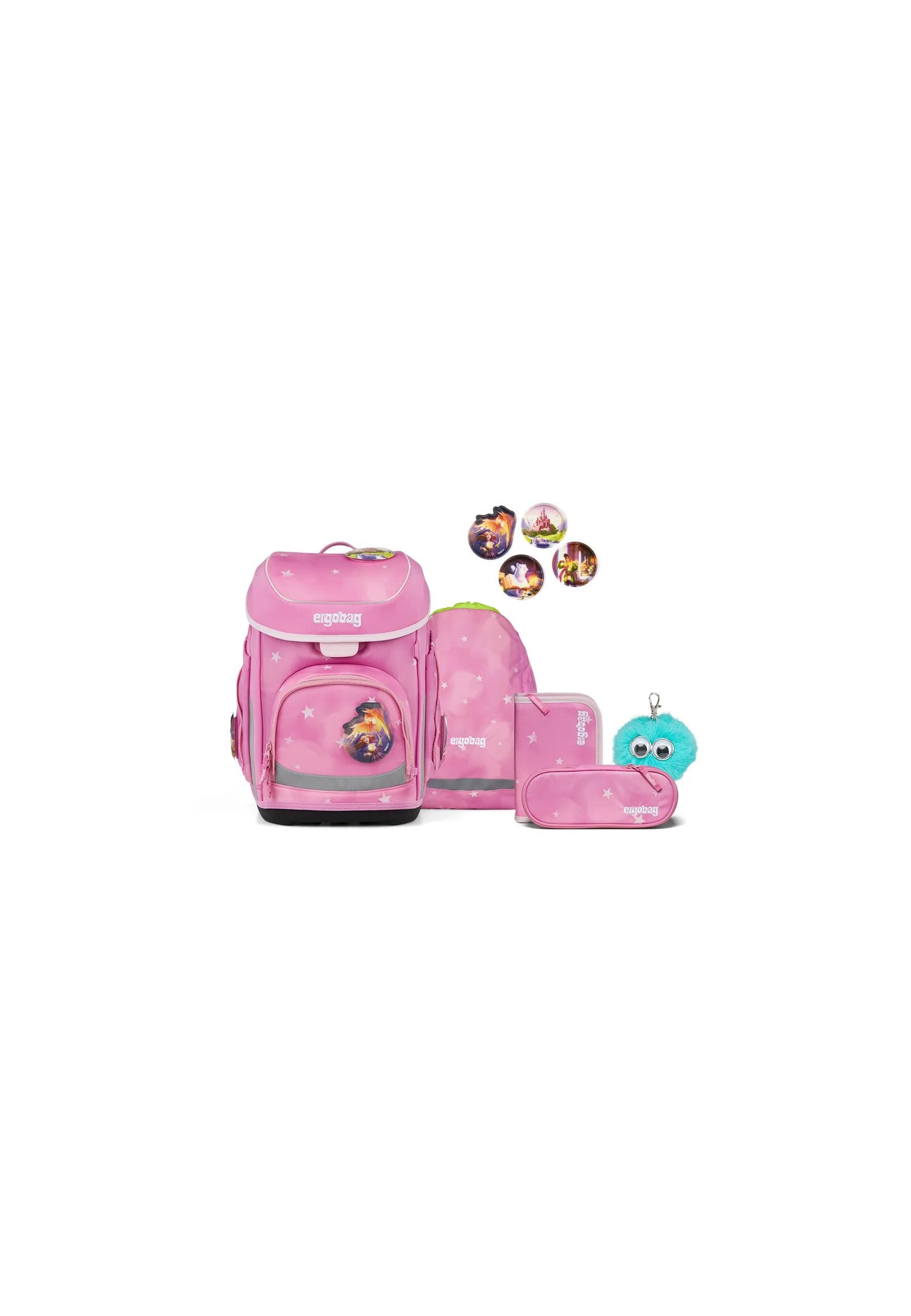 ergobag Schulranzen cubo Bundle Set (6-tlg., 6-teiliges Set), größenverstellbares Rückensystem
